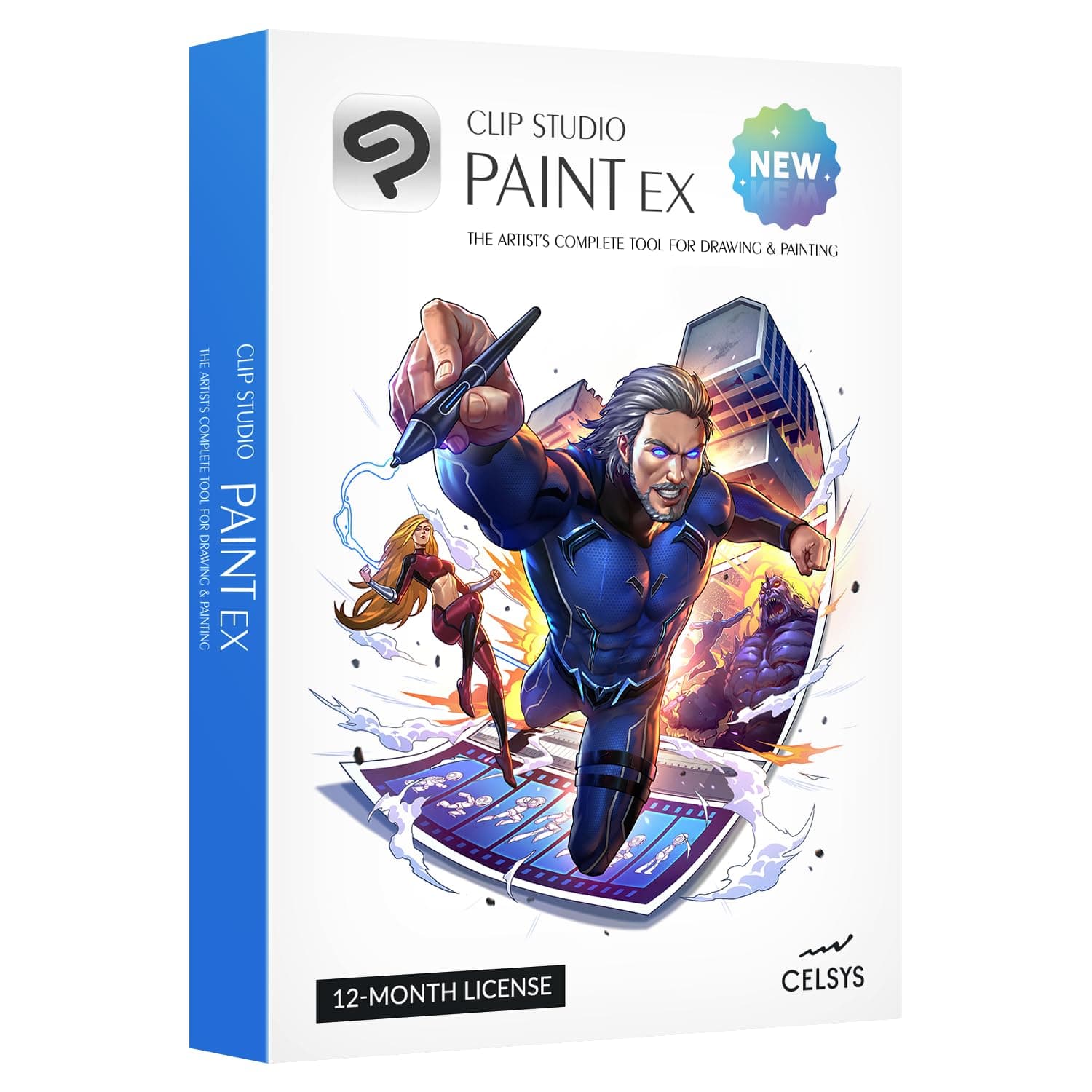 CLIP STUDIO PAINT EX - New | 12 Months License | 1 Device | for PC, macOS, iPad, iPhone, Galaxy, Android, Chromebook