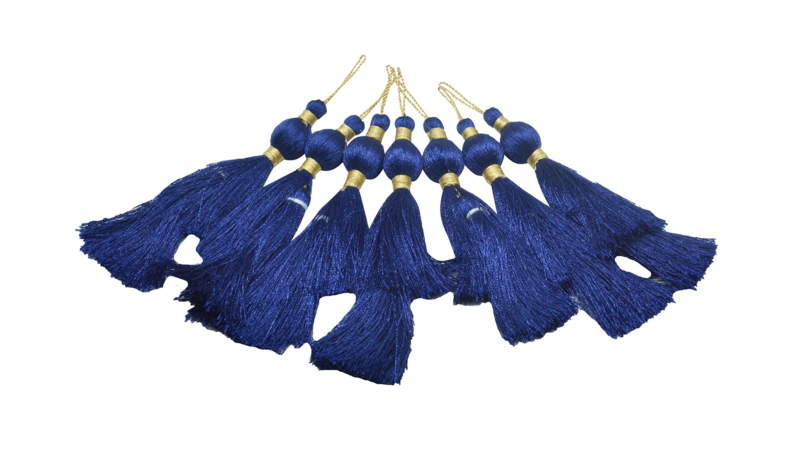 CRAFTLOVE Silk Thread Bead Tassel with Loop for Decoration, Saree Border, Latkan, Curtain,Decorative Ideas - Pack of 12 Piece (Length :- Tassel : 12 cm & Tassel with Loop - 15.5 cm)