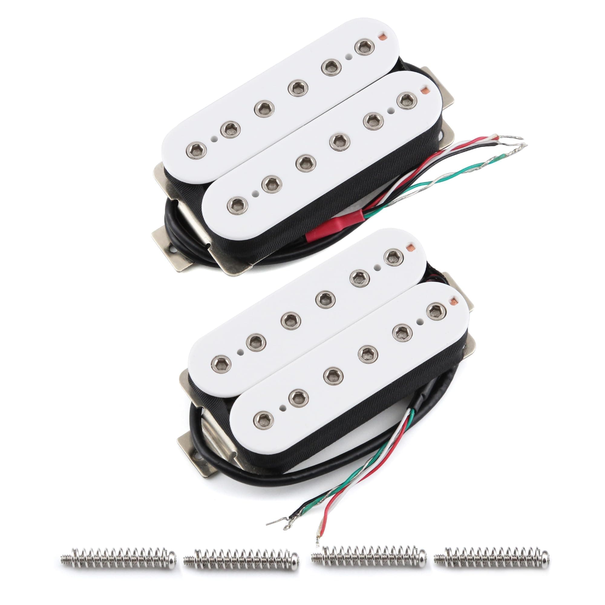 Neck+Bridge Pickup Set Ceramic Double Coil Humbucker Pickups for Electric Guitar Pickup Replacement-White