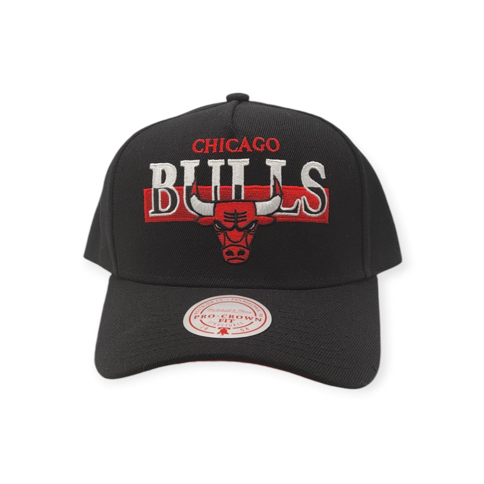 Mitchell & Ness Chicago Bulls NBA Short Hook Snapback Hat Cap - Black/Red/White
