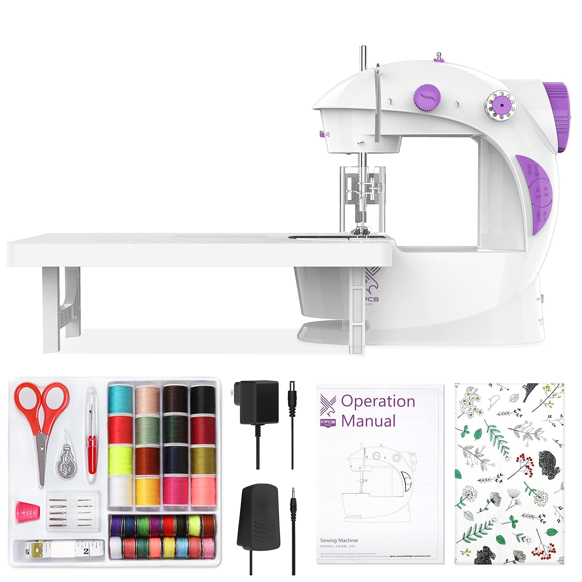 Mini Sewing Machine for Beginners, Electric Sewing Machines with 42PCS Sewing Tools and Extension Table, Gift for Kids