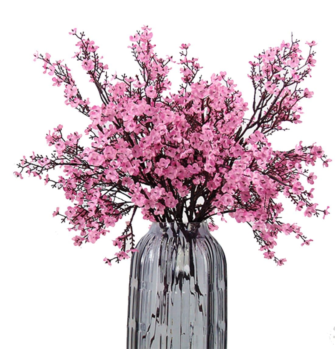 JAKY-Global Babys Breath Fabric Cloth Artificial Flowers 6 Bundle European Fake Silk Plants Decor Wedding Party Decoration Bouquets Real Touch DIY Home Garden(Pink)