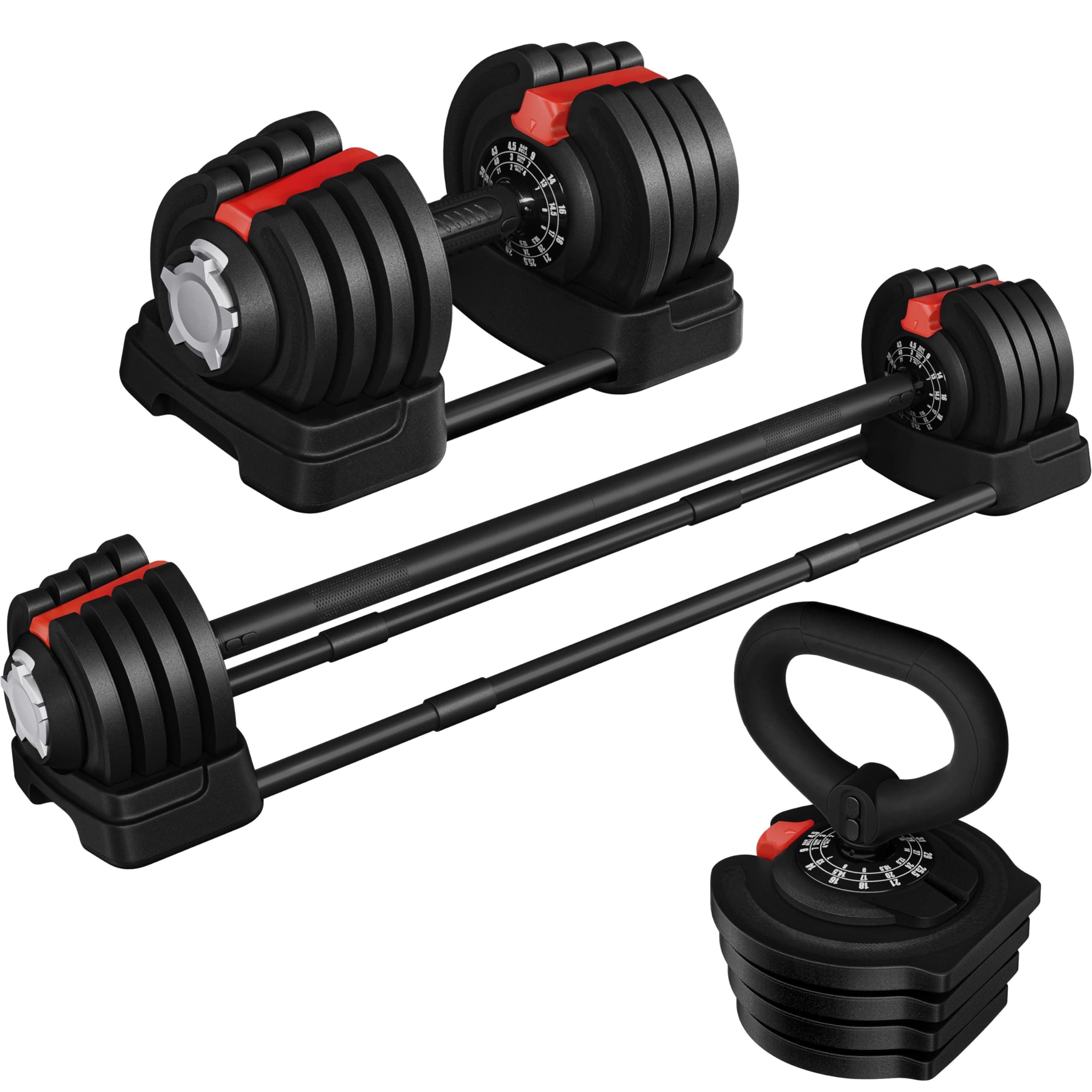 Yaheetech Adjustable Dumbbell Set Free Weight Dumbbells 40lbs/52.5lbs/90lbs Fast Adjust Dumbbells Dumbbell Weight Set, with Tray for Men/Women Strength Training Equipment