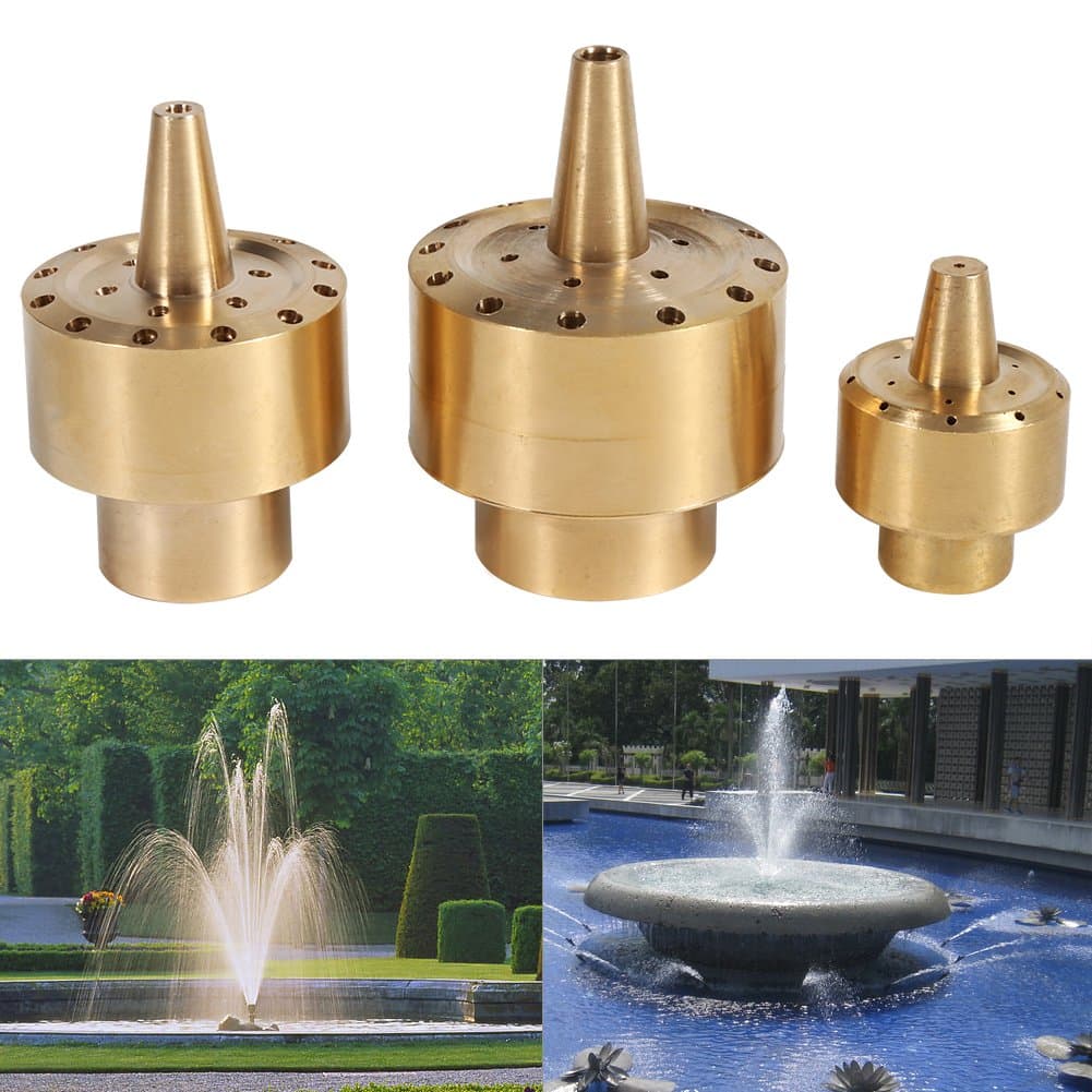Fountain Nozzle, 1/4" (DN8) 1/2" DN15 3/4 DN20 Brass Column Water Fountain Nozzle Sprinkler Spray Head Pond Garden Fountain Accessaries Gold(1/2inch,Gold)