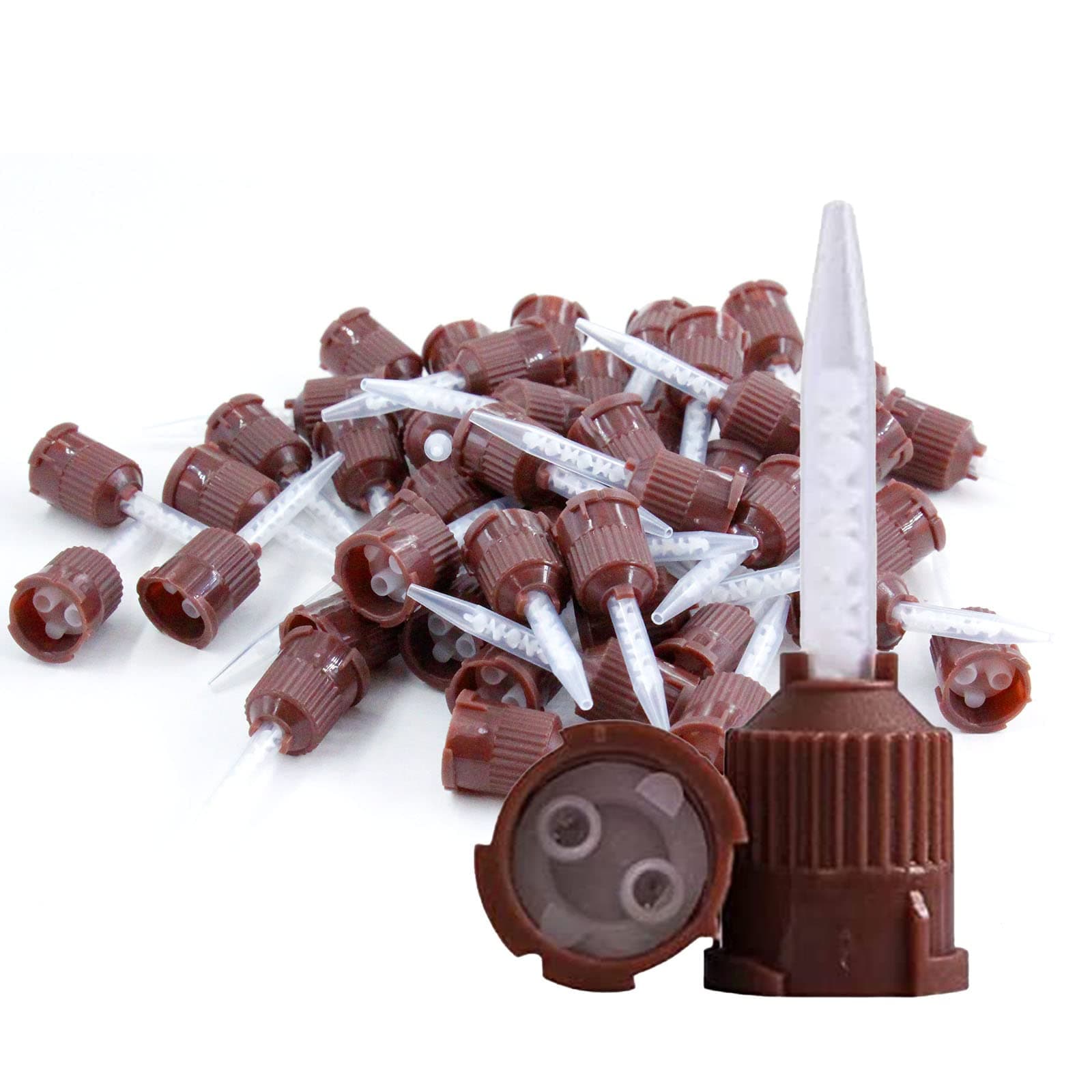 LA MIERE 100/pk 1:1 Brown (Short) High Performance Mixing Tips for Temporary Cement Material