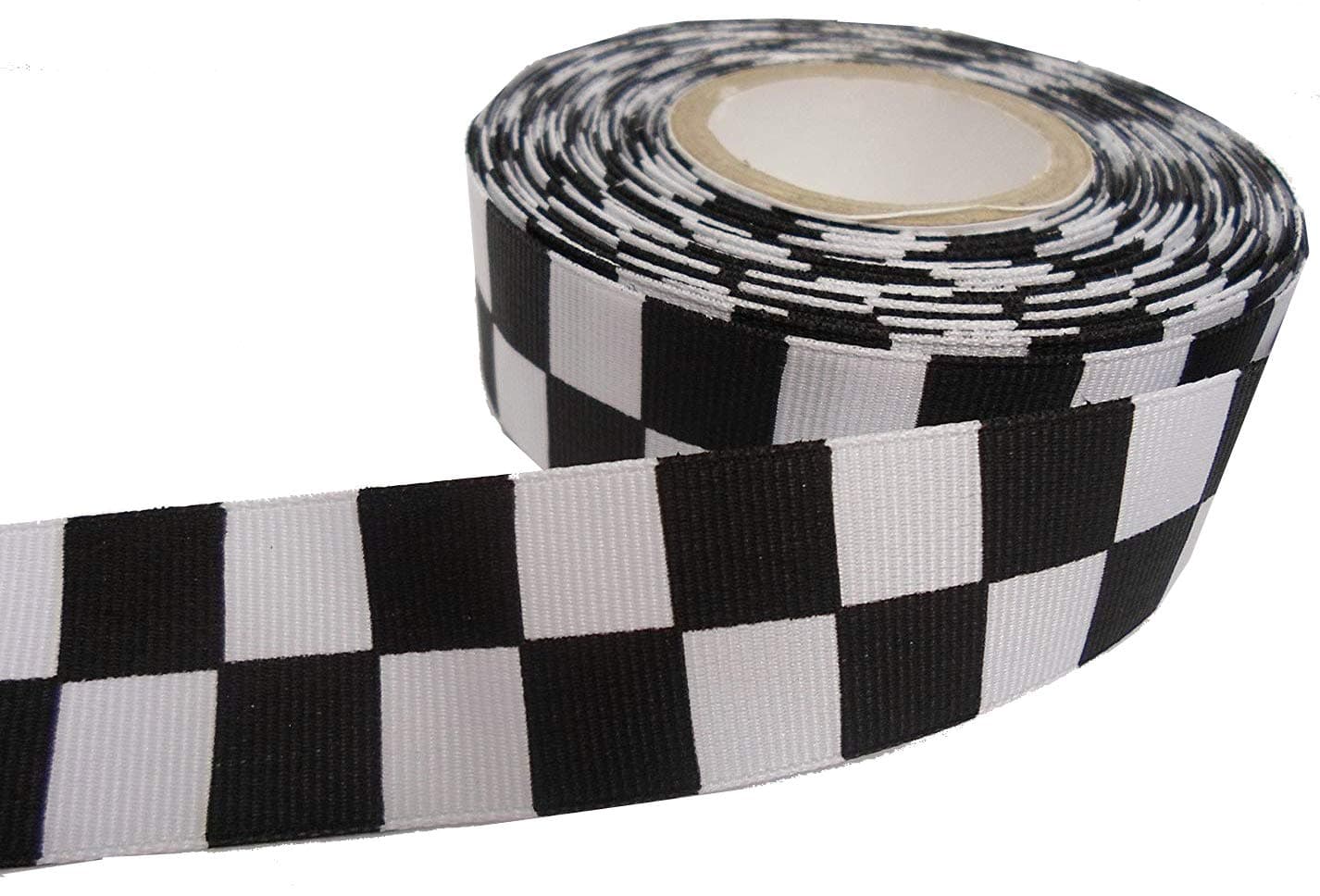 Black and White Checkered Ribbon, 25mm (1)