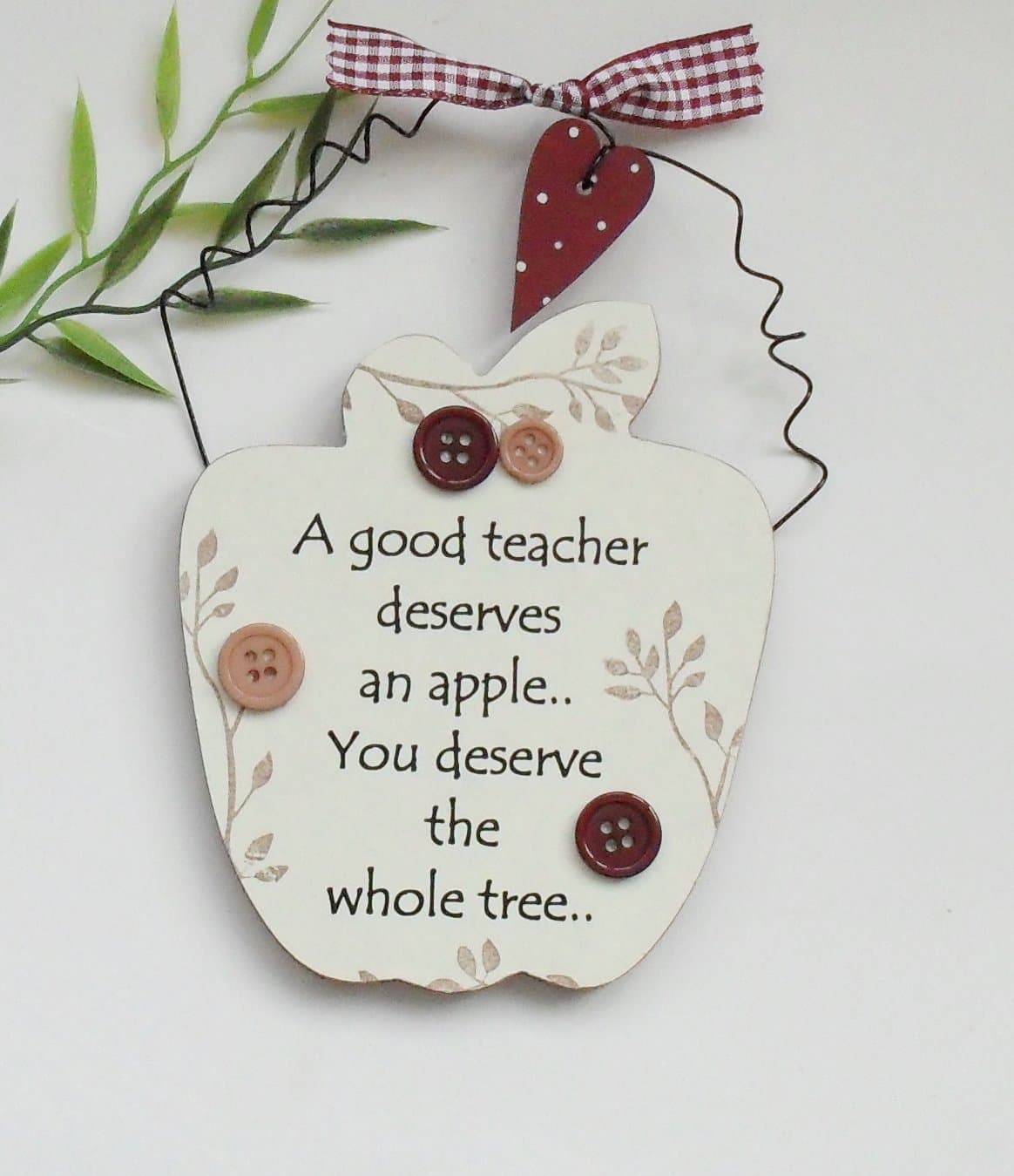 Teachers Wooden Apple Plaque Gift