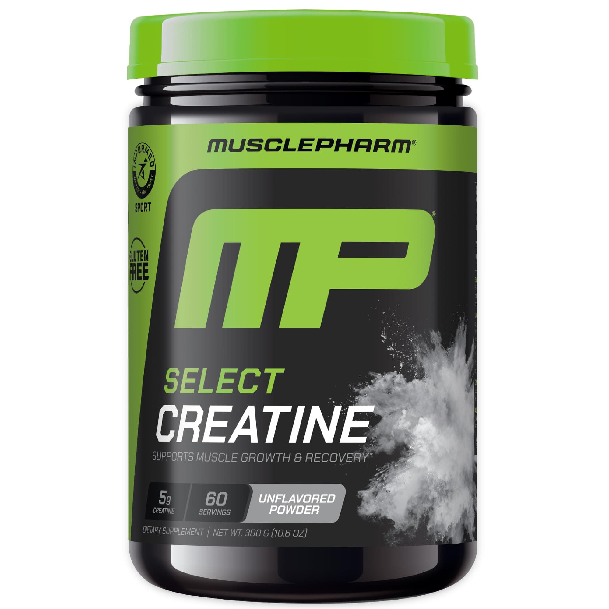 MusclePharm Creatine Monohydrate Powder, Pre Workout Muscle Builder & Post Workout Muscle Recovery Supplement, Ultra-Pure 100% Monohydrate Creatine Powder, 60 Servings, Unflavored