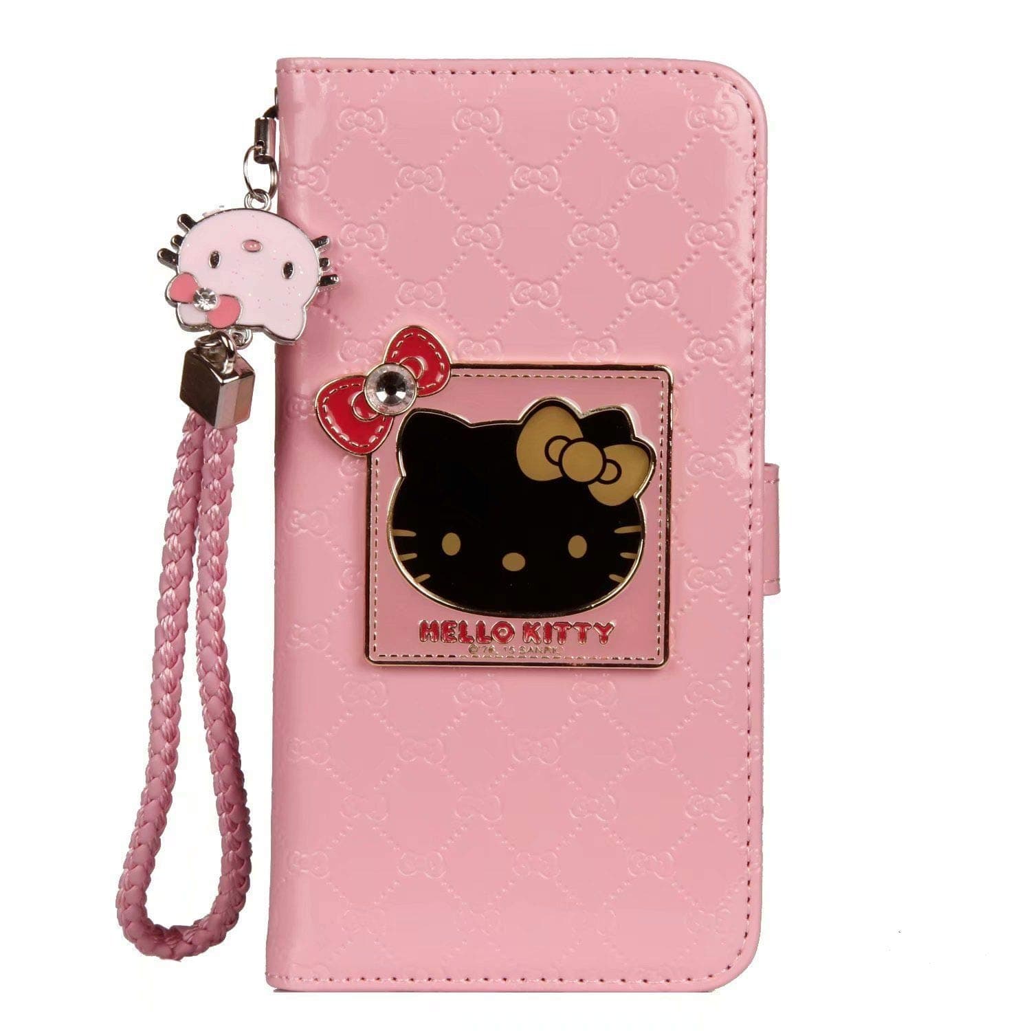 (AWCKTIPMXPK) 3D Mirror Hello Kitty Leather Wallet Case for iPhone Xs MAX (2018/6.5 in)- Retail Packaging