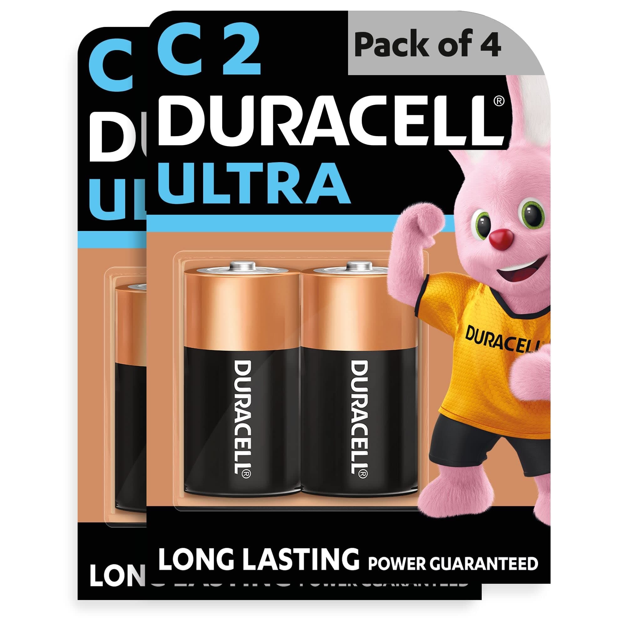 Duracell Alkaline C Battery, with Duralock Technology - 4 Pieces
