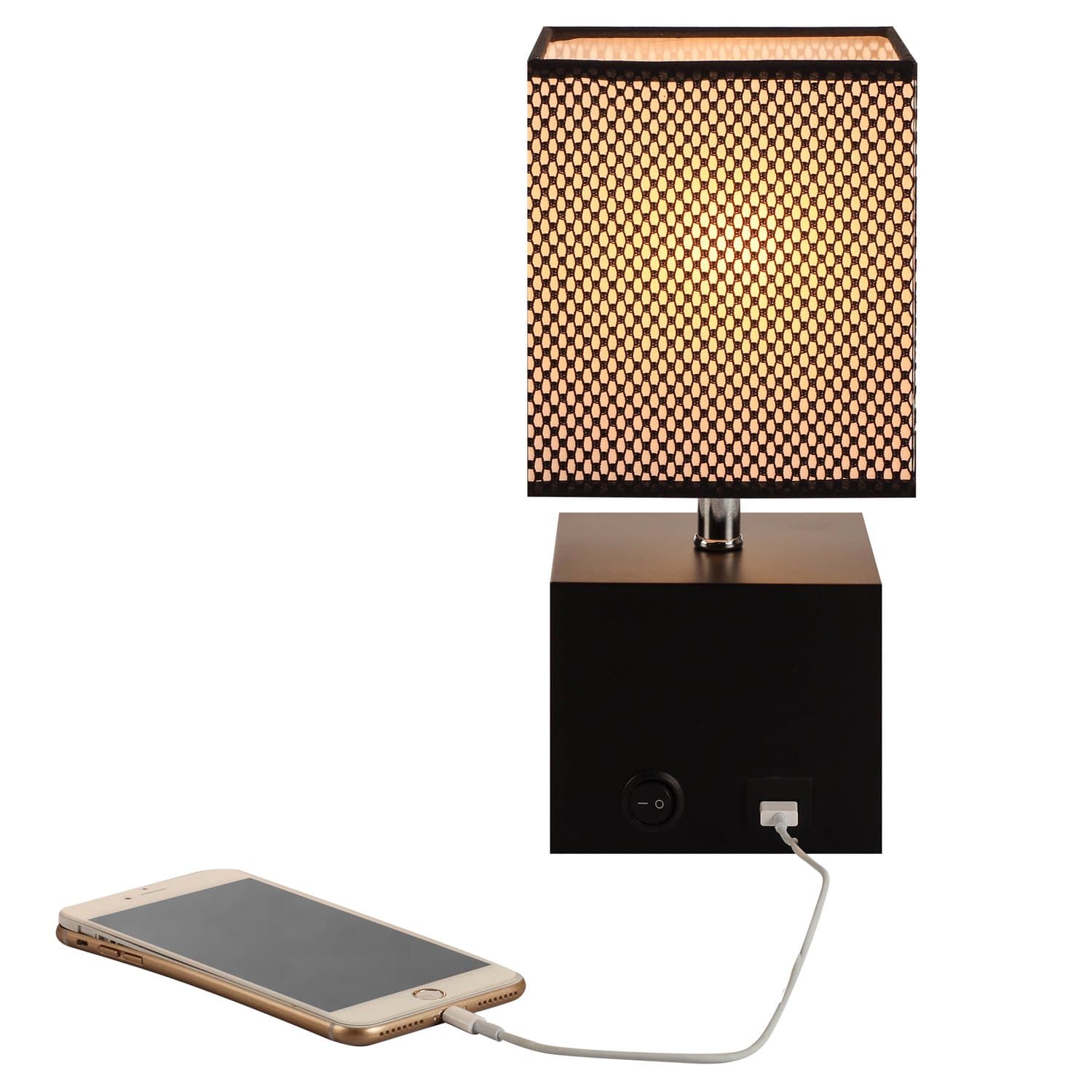 HOMPEN Table Lamp, Desk Lamp with 5V/2A USB Charging Port, On-Off Rocker Switch, Classic Black…