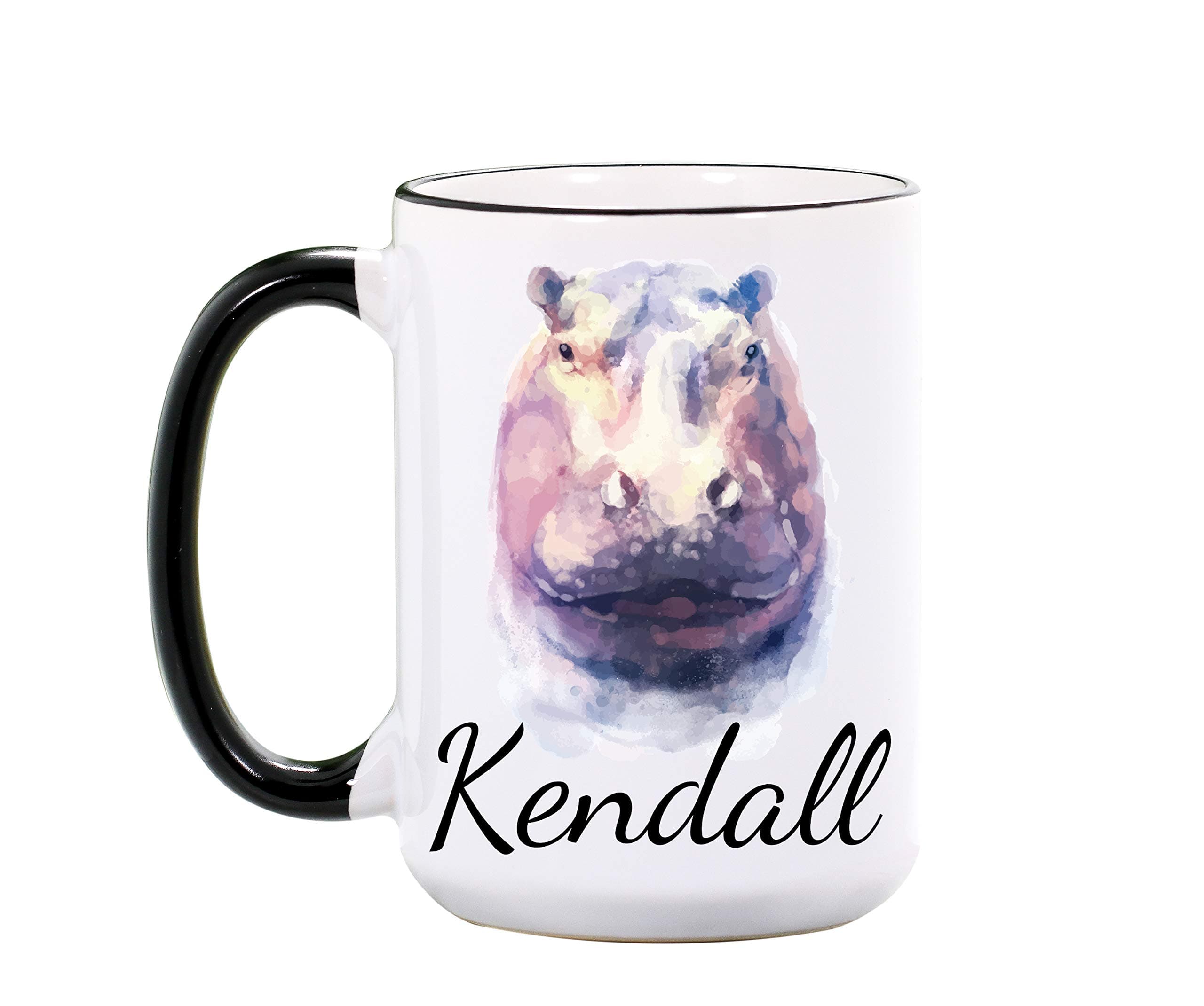 Hippo Mug - Personalized Large 15 oz or 11 oz Ceramic Cups - Hippos Mugs - Hippo Gifts for Hippo Lovers - Animal Coffee Cups - Dishwasher & Microwave Safe - Made In USA