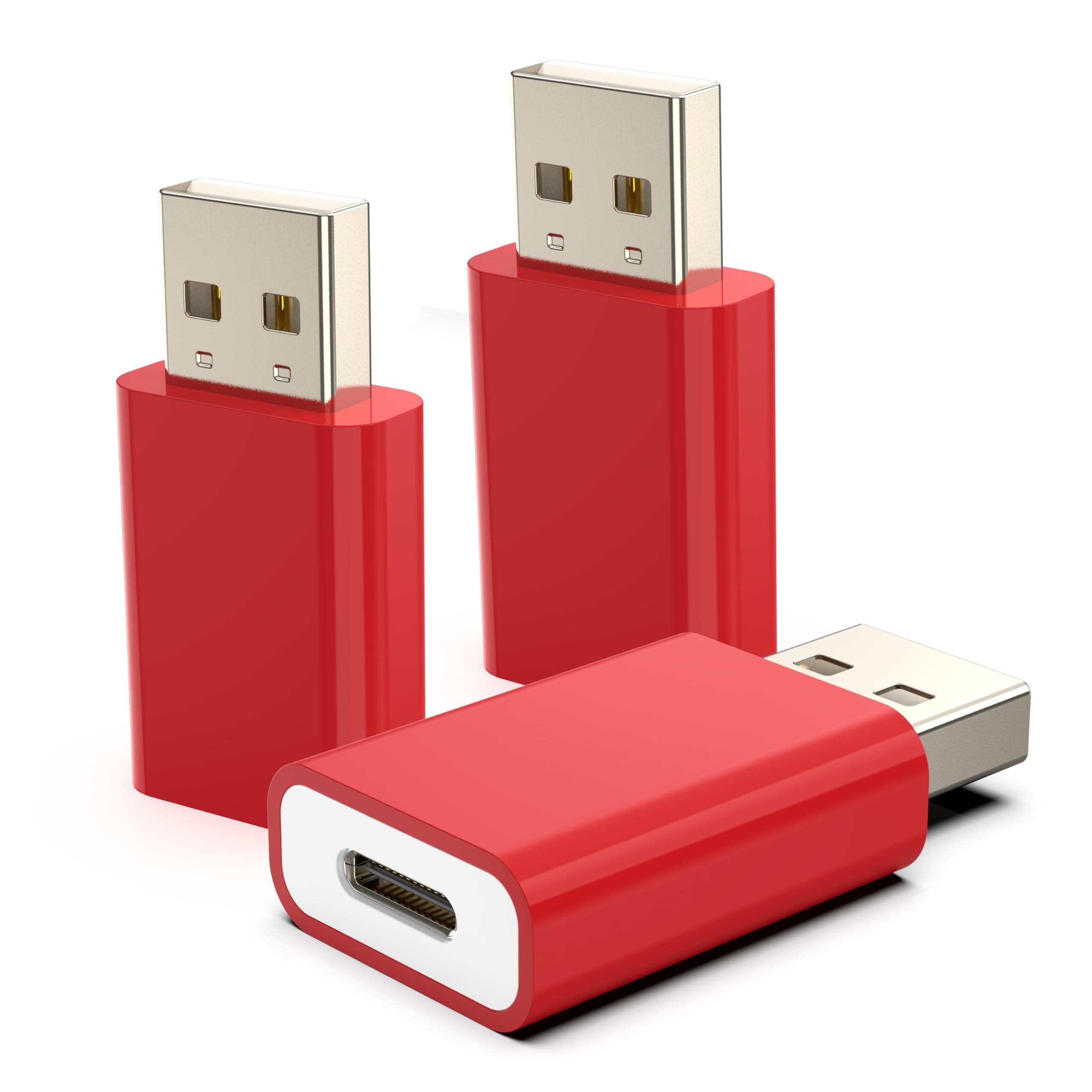 USB Male to USB-C Female Adapter Pack-3,USB Type C to Type-A Charger Cable Converter for Apple Watch Series 7,MagSafe Charger,iPhone 15 14 13 12 Pro Max