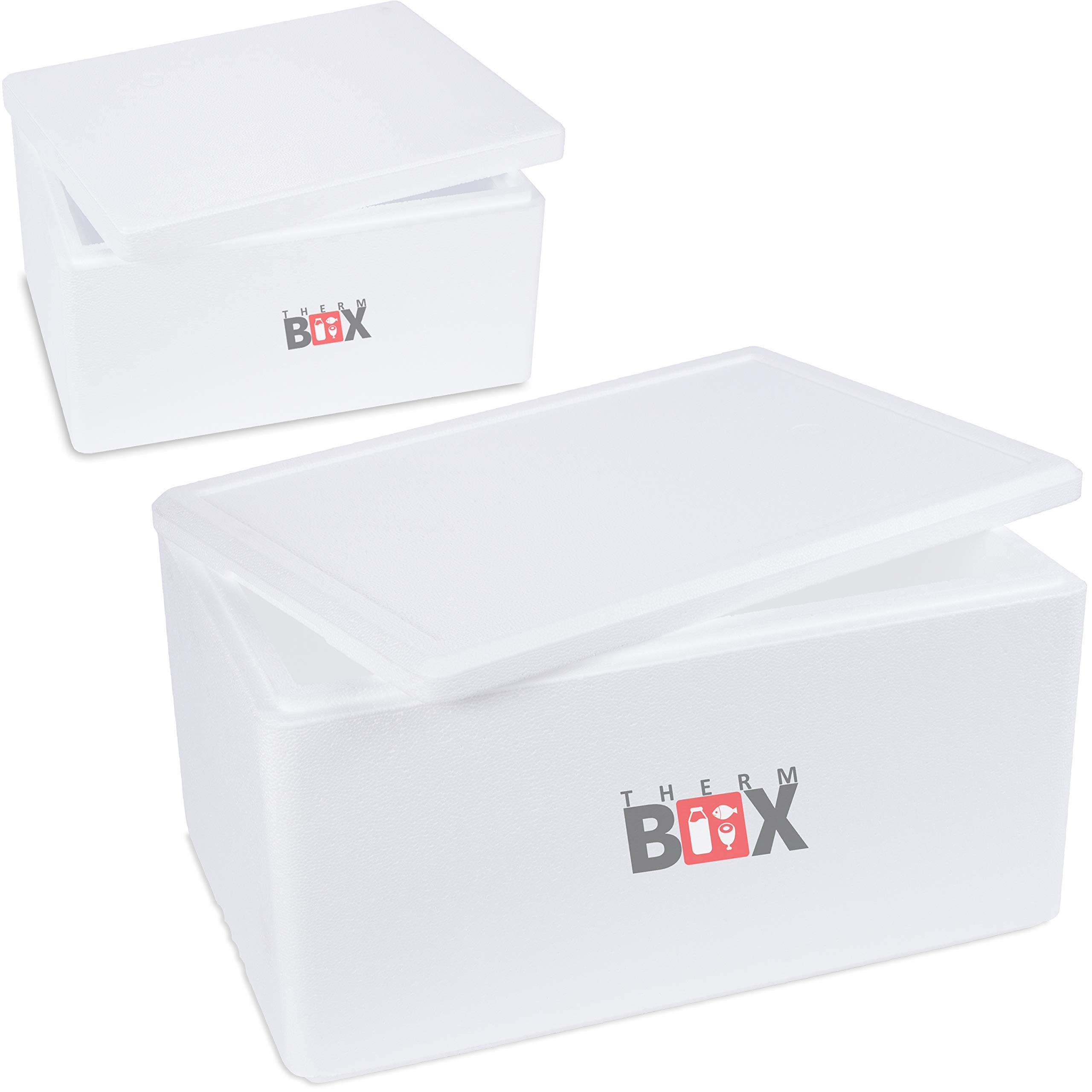 Polystyrene Thermal Cooler Box Professional Quality White and Black, L-XXL, 2-88 Litres