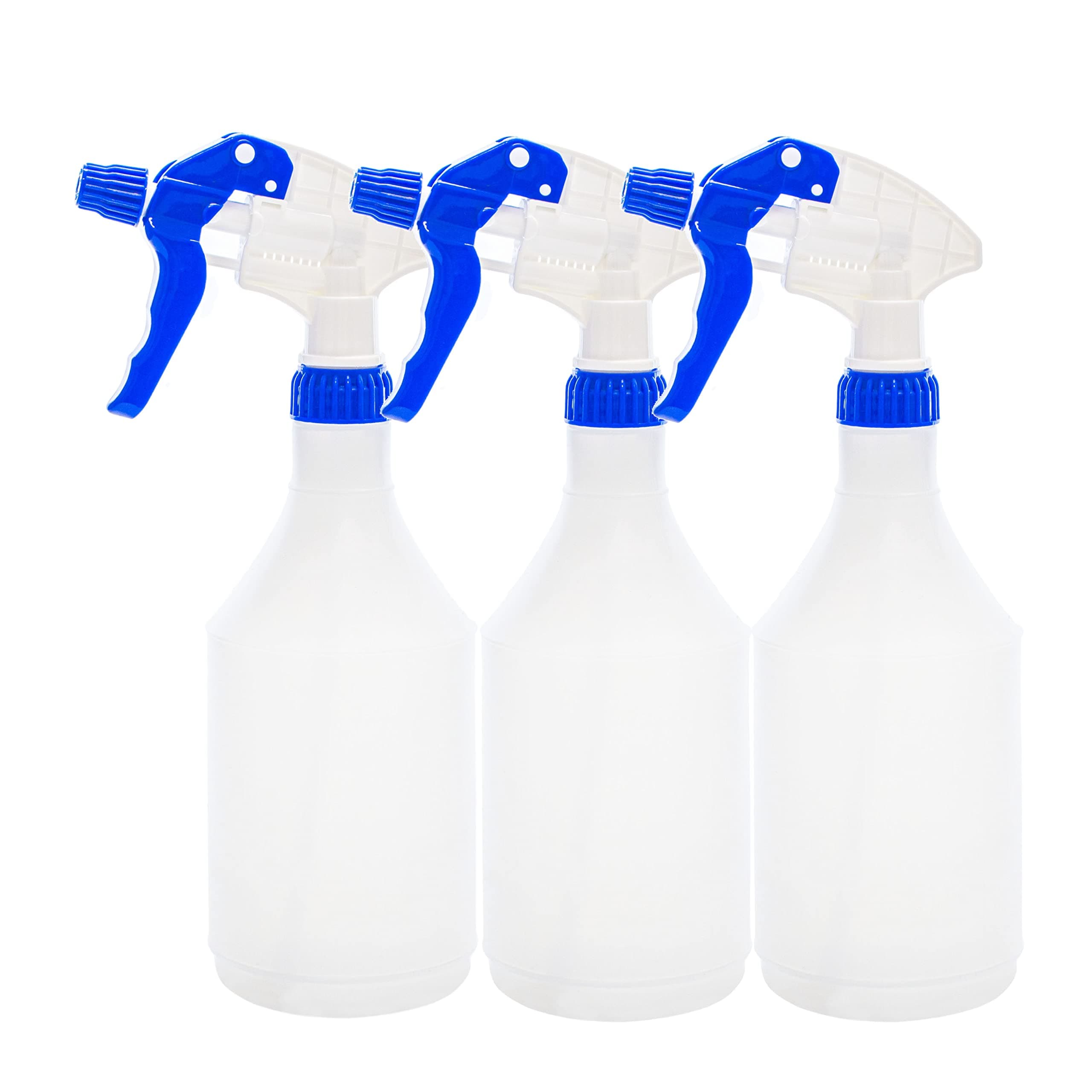 Clay Roberts Water Spray Bottles, Mist and Jet Settings, Pack of 3, Blue, 750ml, Measuring Gauge, Blue Spray Bottles, Cleaning, Gardening, Sprayer Bottle, Water for Cleaning