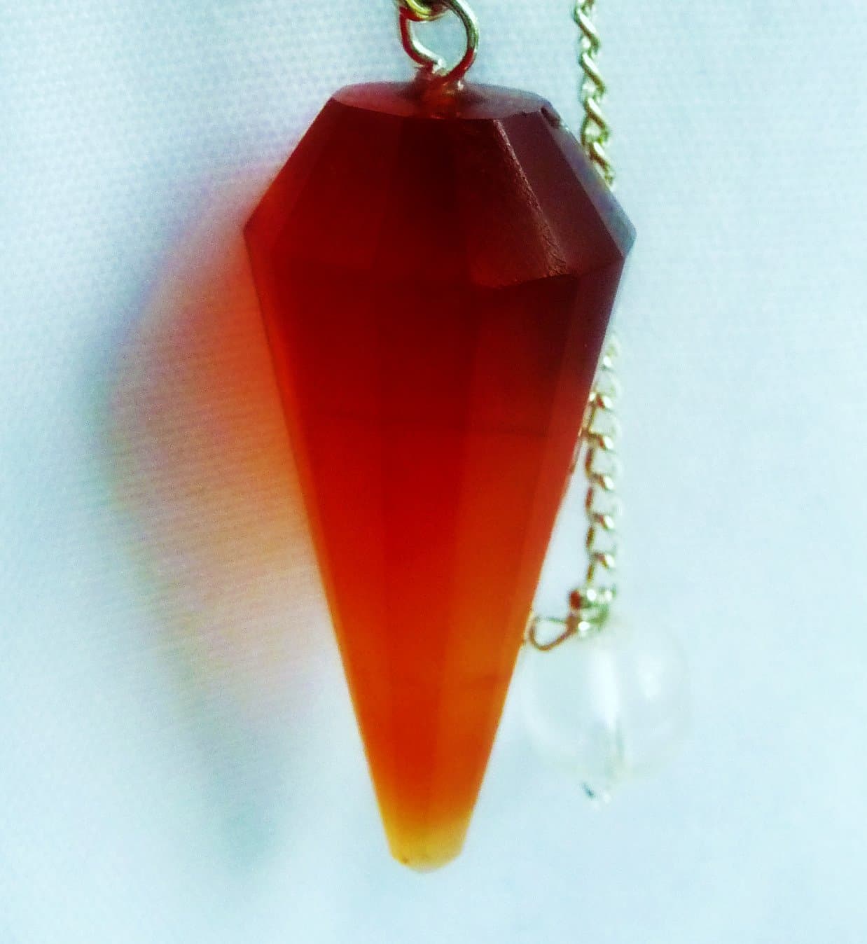 Multifaceted Red Carnelian Pendulum