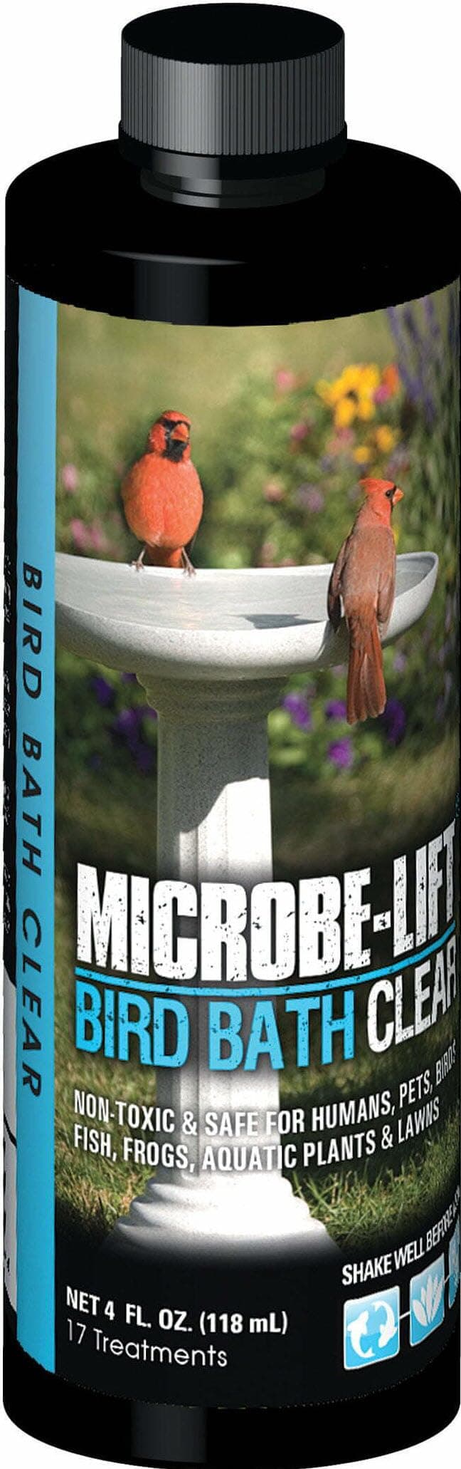 Microbe-Lift Bird Bath Clear Two-in-One Water Cleaner – 4 Oz – Safe for Birds, Fish & Frogs – Cleans Outdoor Birdbaths & Fountains – Natural Formula, Prevents Stains & Cloudiness