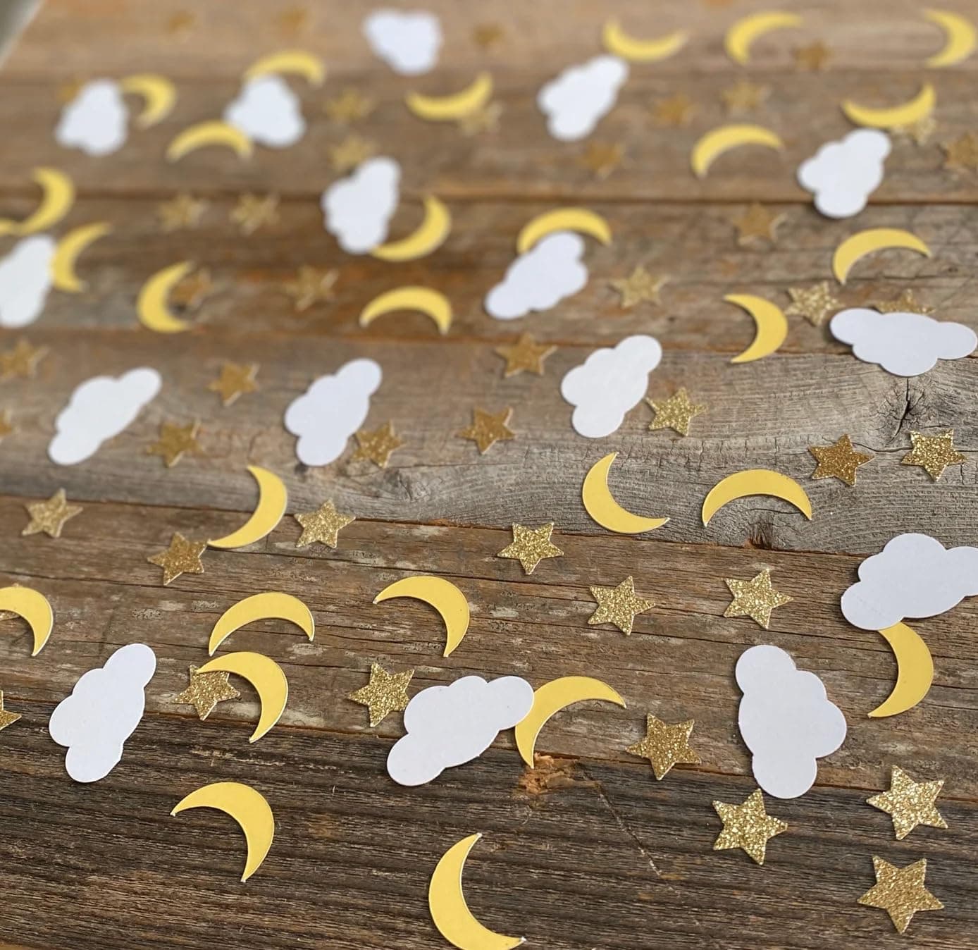 100PCS Moon Star Table Confetti,Baby Shower Table Decorations for Over the Moon Baby Shower Wedding Birthday Party