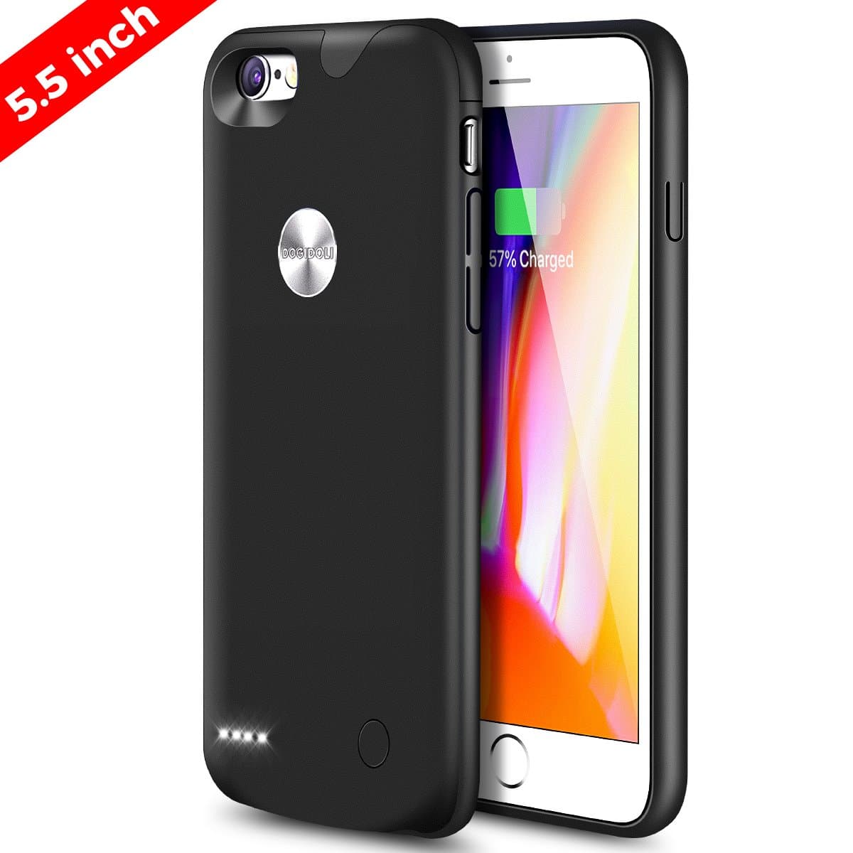 iphone 6 Plus 6s Plus Charger Case DOGIDOLI 3000 mAh Ultra Slim Extended Battery Case Portable Charging Case for Apple iPhone 6 Plus 6s Plus 5.5 inch (Black)