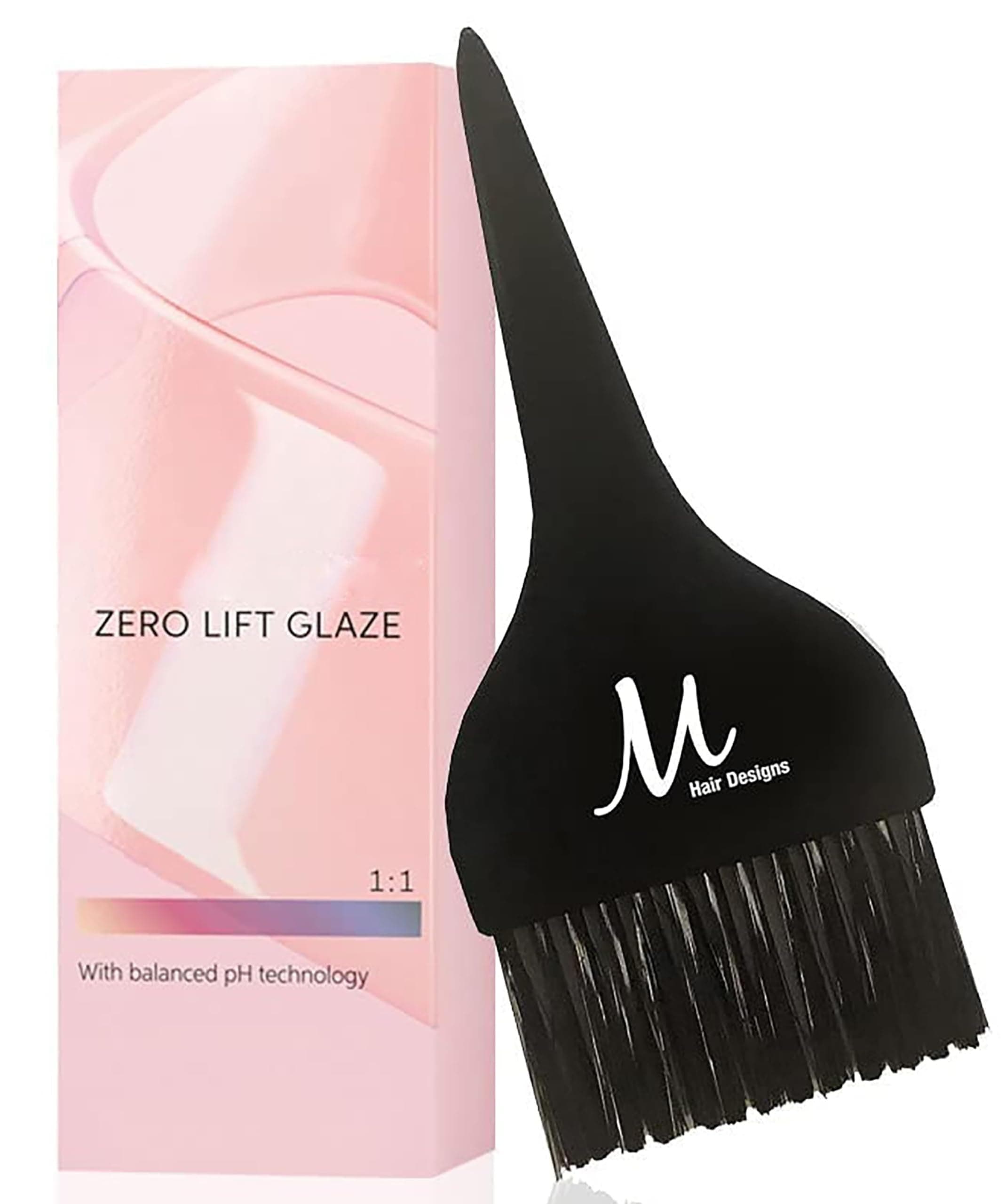 Shinefinity Zero Lift Glaze 07/34 Medium Blonde Gold Red Demi-Permanent Hair Color 2 Ounce and M Hair Designs Tint Brush (Bundle)