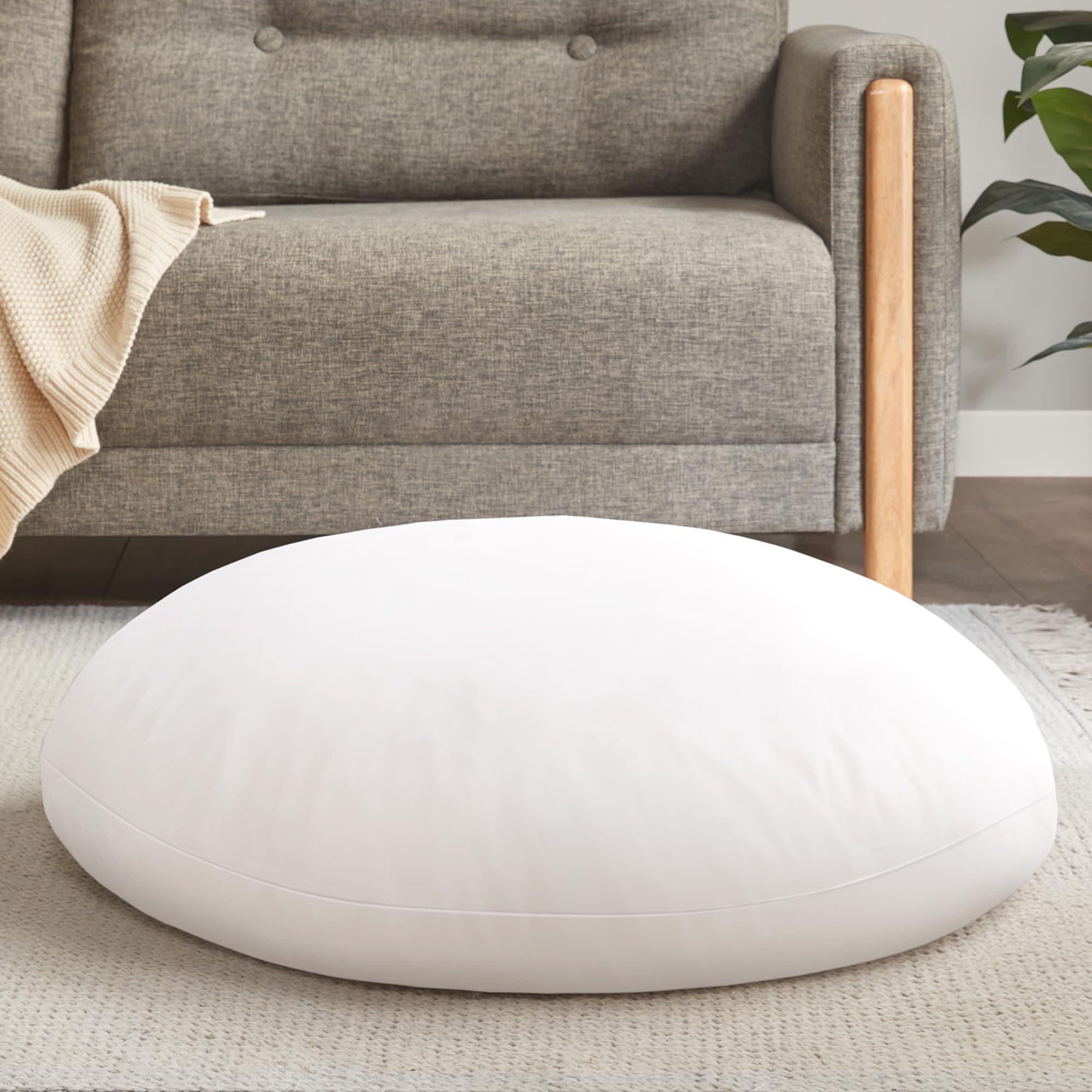 Codi Round Floor Pillow Insert, Large Thick Meditation Cushion, Circular Seating Cushions and Pouf Inserts, 32 Inch, Memory Foam Added (Advanced)