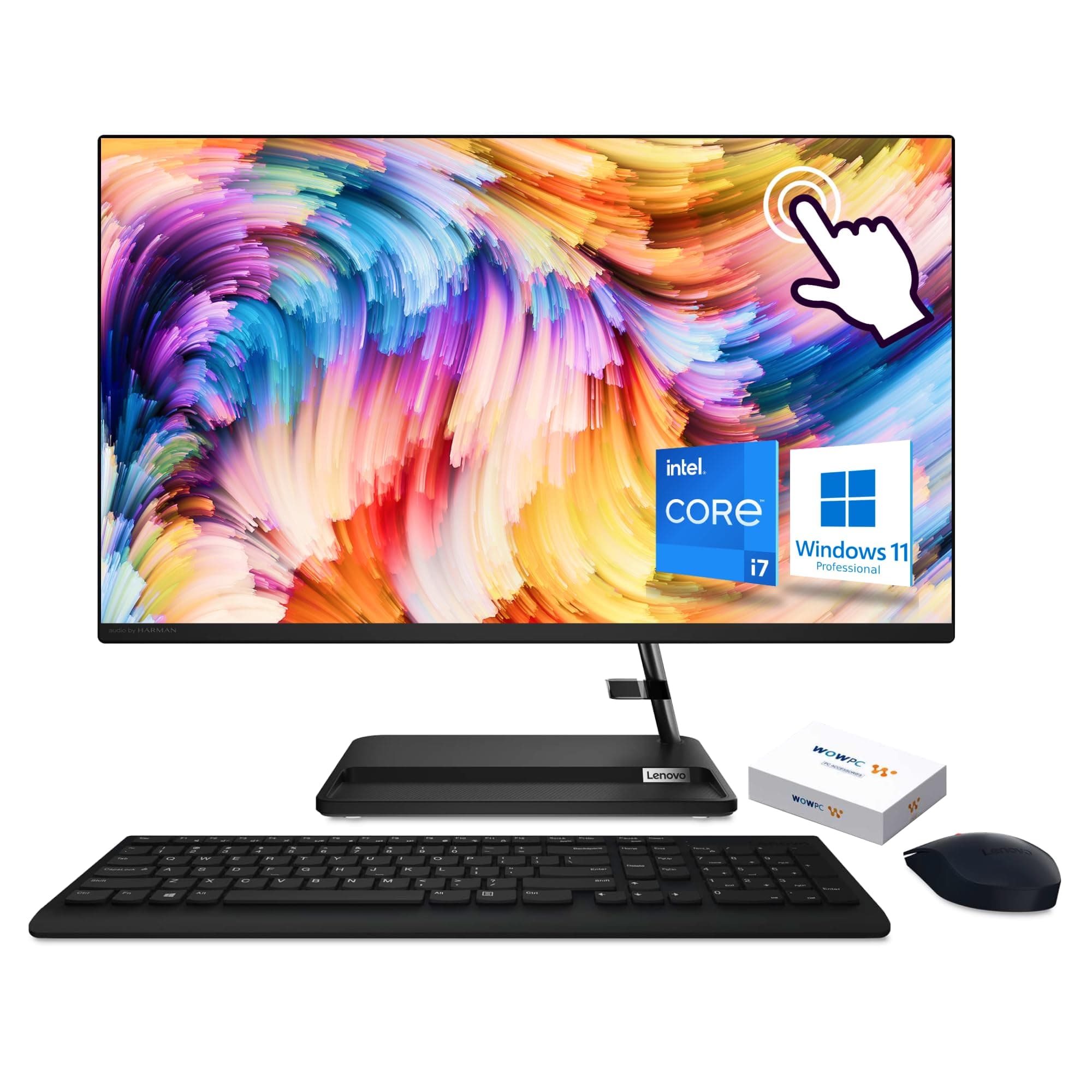 Lenovo IdeaCentre 3 AIO Desktop - 27"" Touch FHD Display, Intel Core i7-13620H, 32GB RAM, 1TB SSD, Integrated 5MP Webcam, Wi-Fi, Bluetooth, Windows 11 Pro, Includes Wireless Keyboard & Mouse, Black