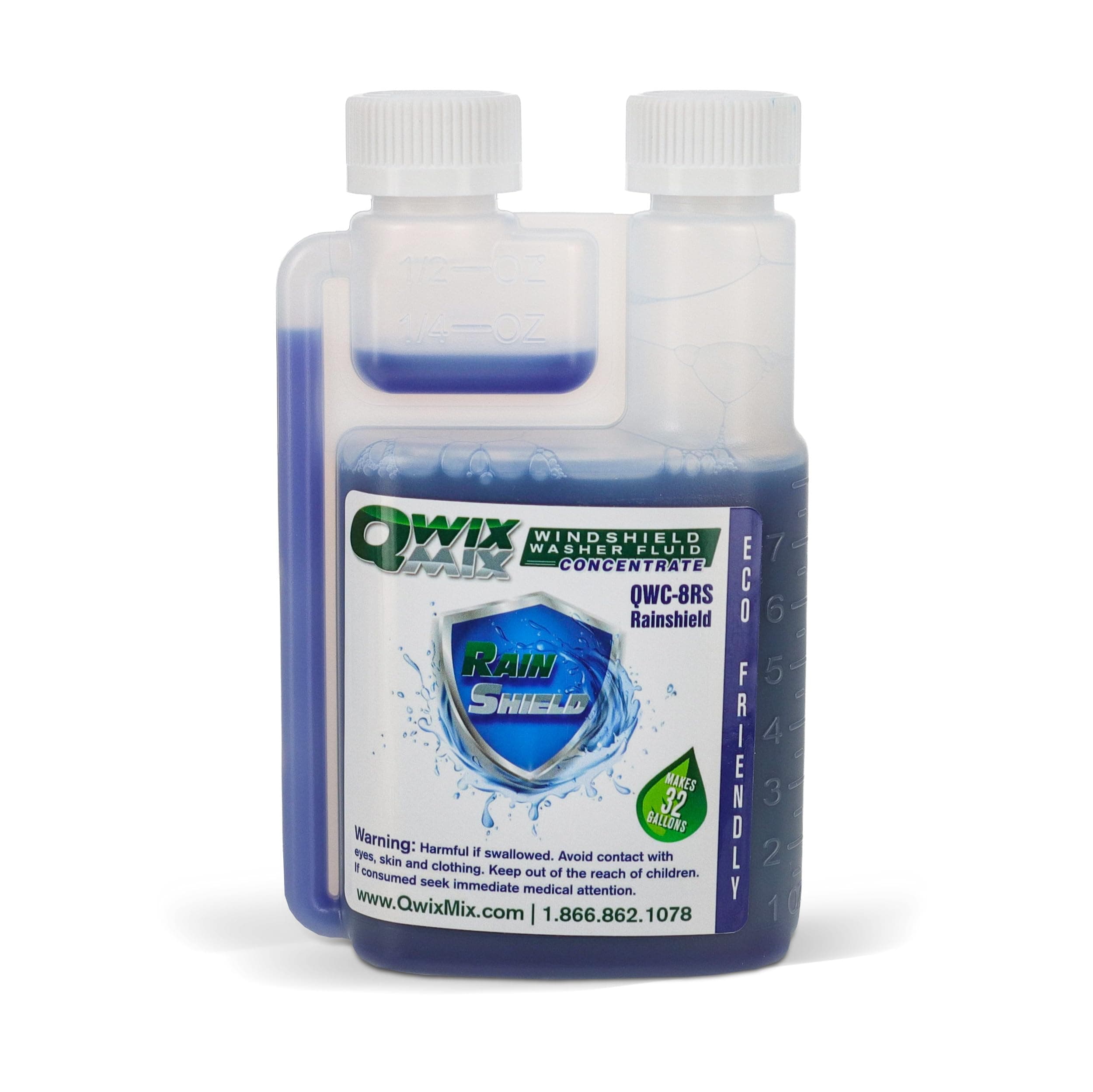 Qwix Mix Rain Shield Windshield Washer Fluid Concentrate, 1 Bottle makes 32 G...