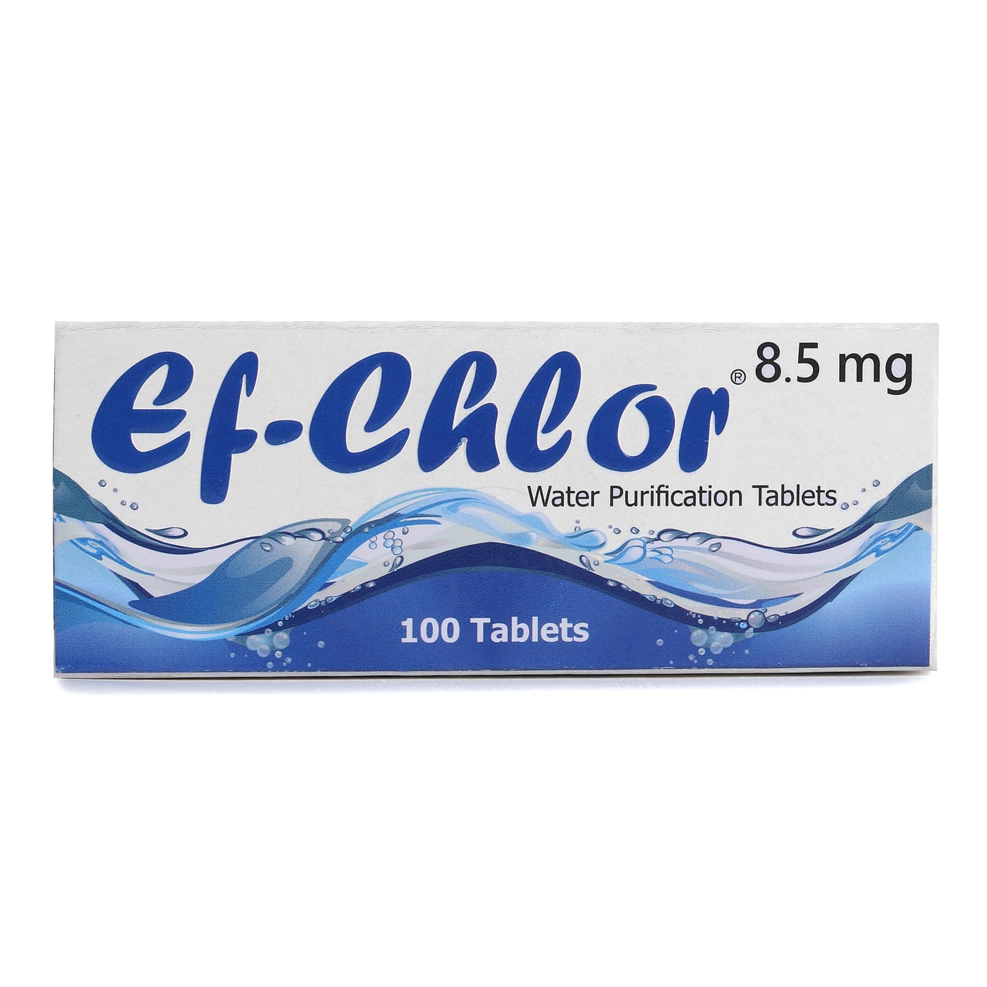 Ef-Chlor 8.5 mg Travelbuddy Water Purification Tablets - Essential for Traveling and Camping | Ideal for Adventure, Emergency & Preparedness 1 tablet purify 1-2 litres water pack of 100 Tablet