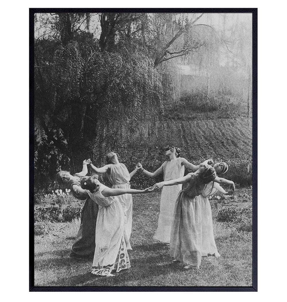 Wiccan Decor - Witch Coven - Wicca Decor - Gift for Witchcraft and Black Magic Fans - Gothic Wall Art - Goth Room Print - Creepy Scary Vintage Picture Photo - Halloween Decorations
