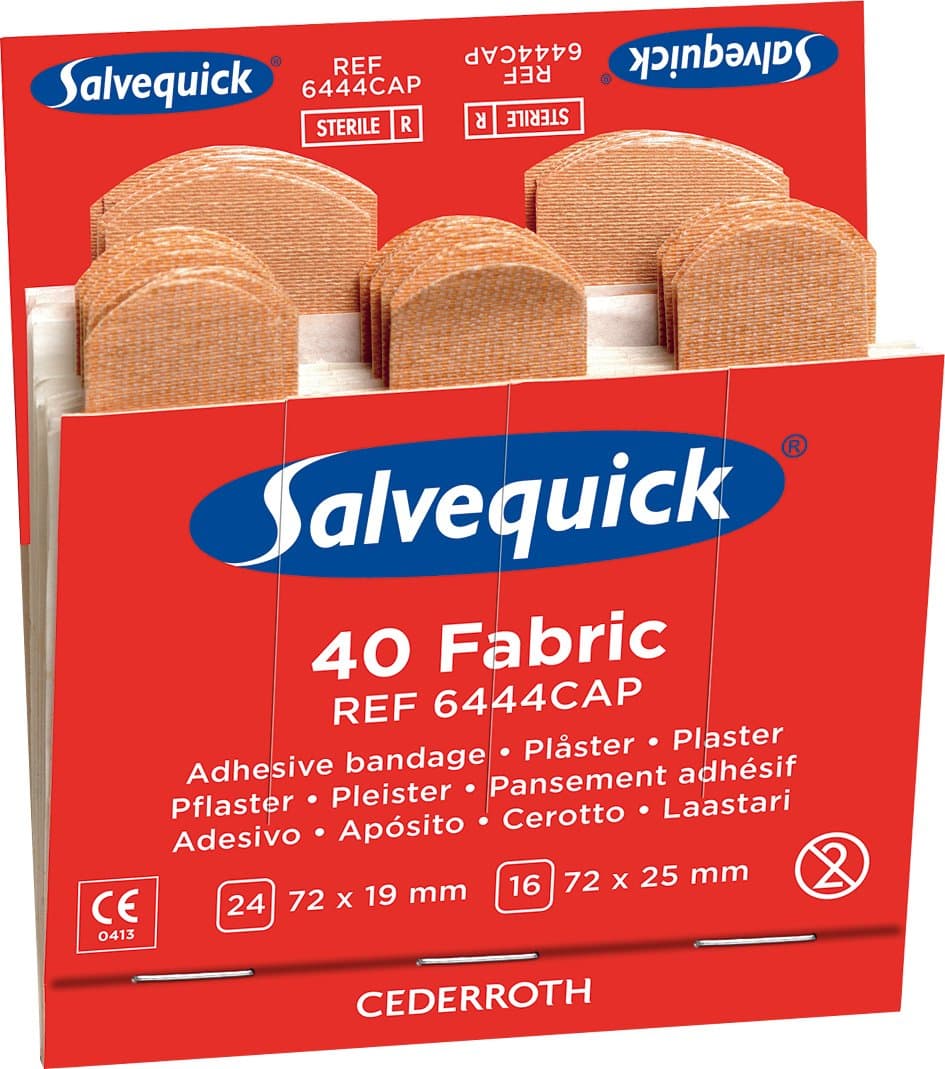 Salvequick Cederroth CD6 Pilfer Proof Fabric Plaster refill - Set 6 x 40 plasters - 6444CAP