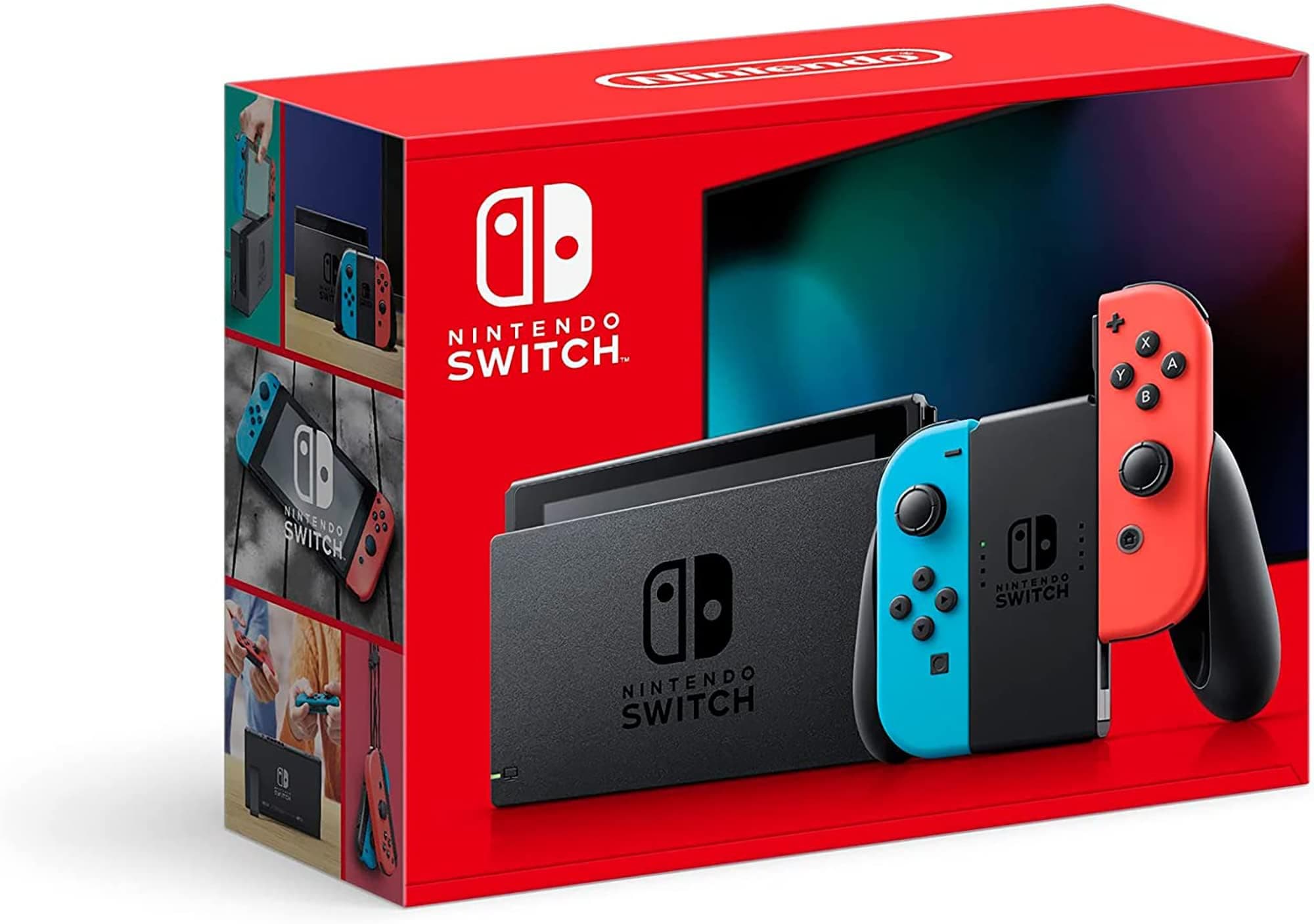 Nintendo Switch with Neon Blue and Neon Red Joy-Con - Handheld Gaming Console