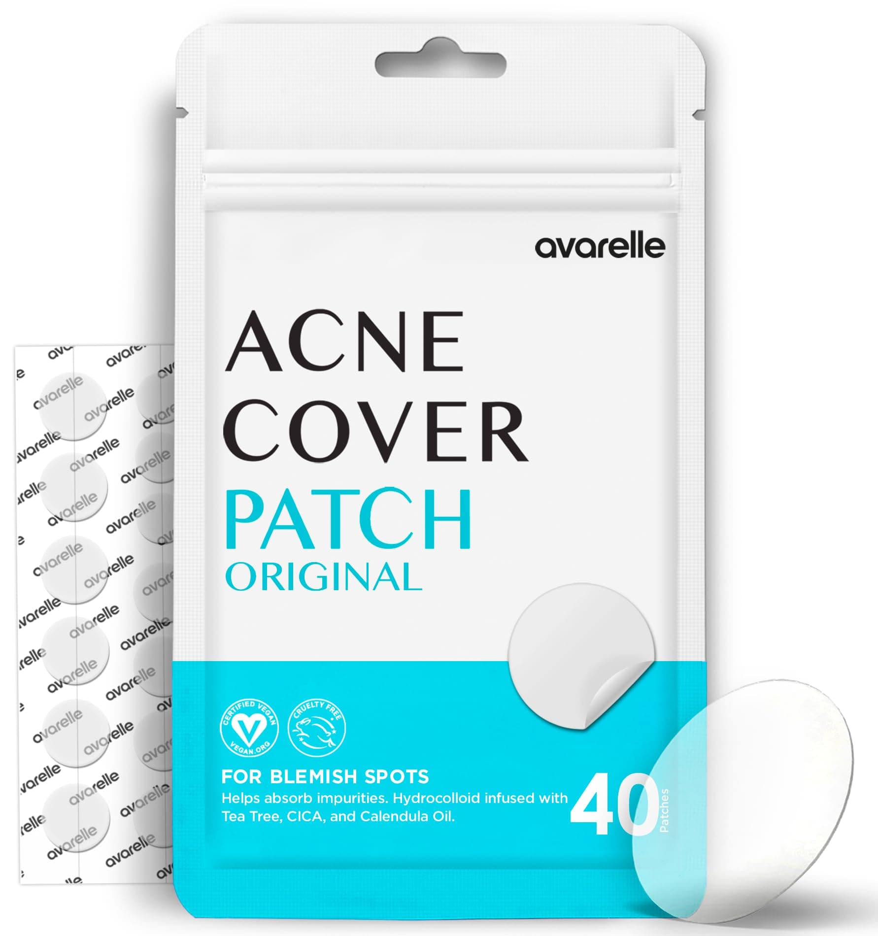 Avarelle Clear Cover Patch Absorbing Cover with Tea Tree and Calendula Oil (40 Count)