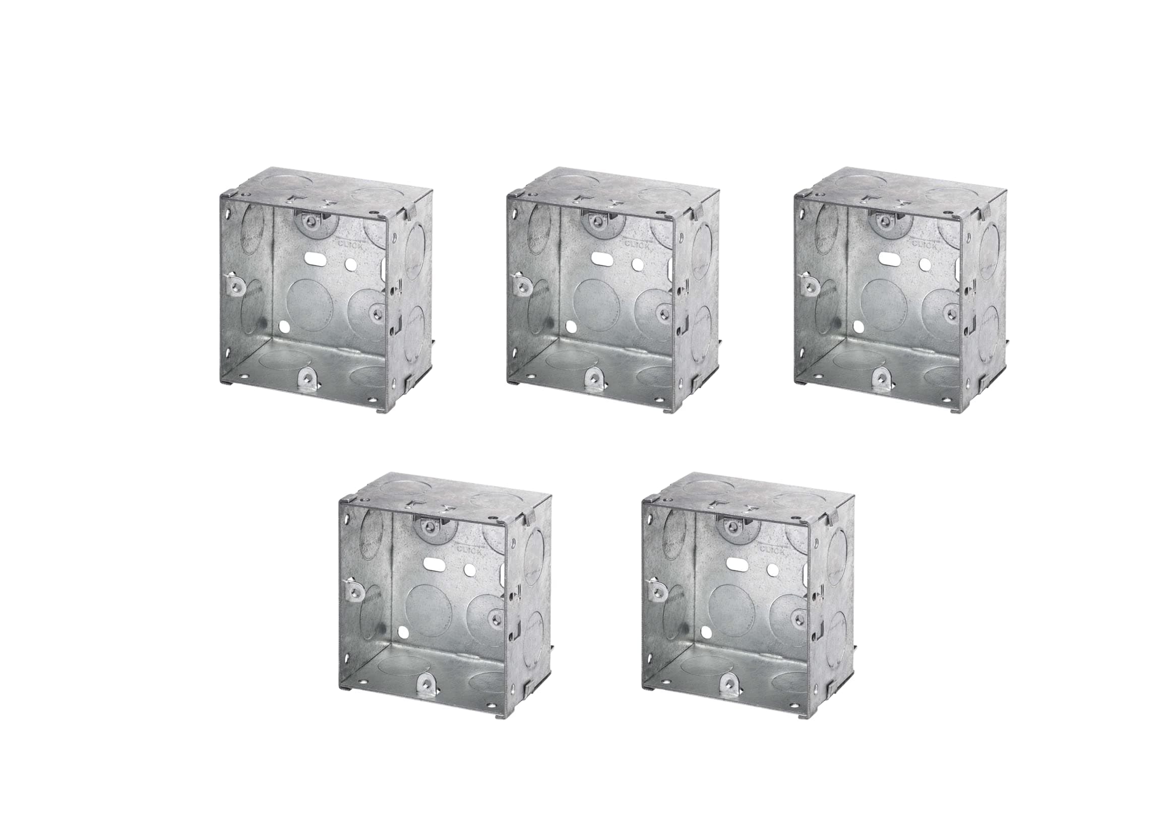 CED Single/Double Flush Electrical Metal Socket/Switch Back Boxes 25mm 35mm 45mm Wall Pattress (5, 1 Gang 45mm)