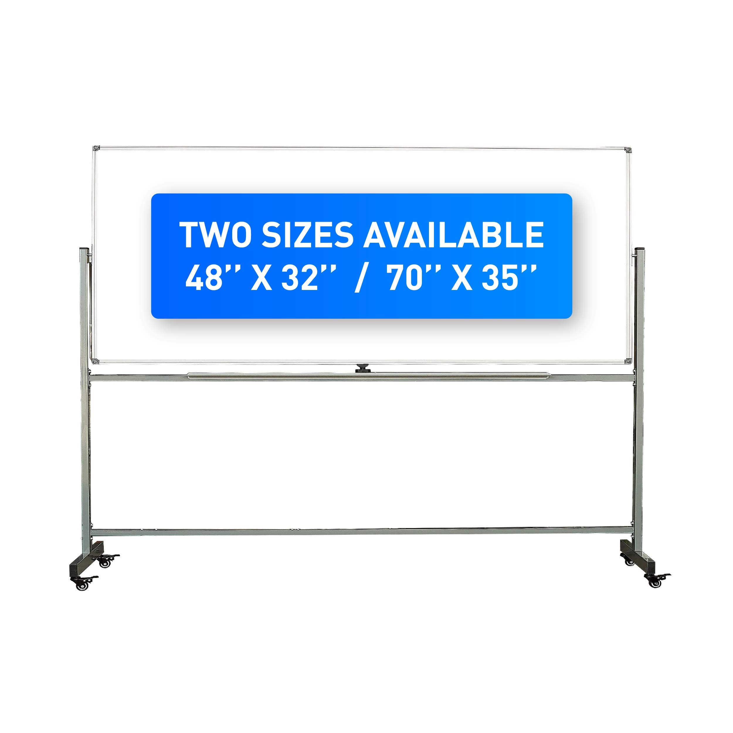 Rolling Whiteboard - 70" X 35"- Mobile Whiteboard Dry Erase Board & Double Sided with Stand- Rolling White Board on Wheels for School, Home, Office, Classroom, Homeschool