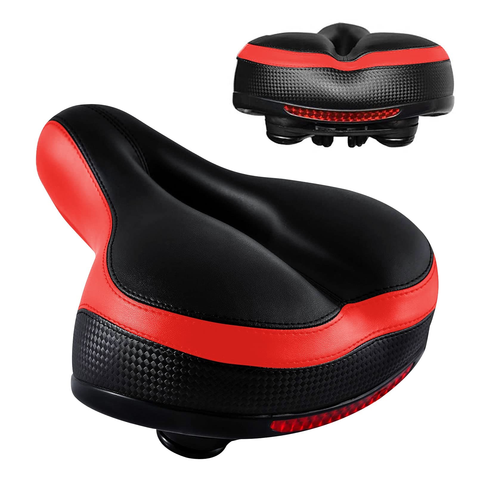 AOLANDERBicycle Saddle with Dual Shock Absorbing Ball Most Comfortable Leather Bike Seat Memory Foam Padded Giant Bicycle Seat Men Women New Look MTB Road City Bike Saddle with