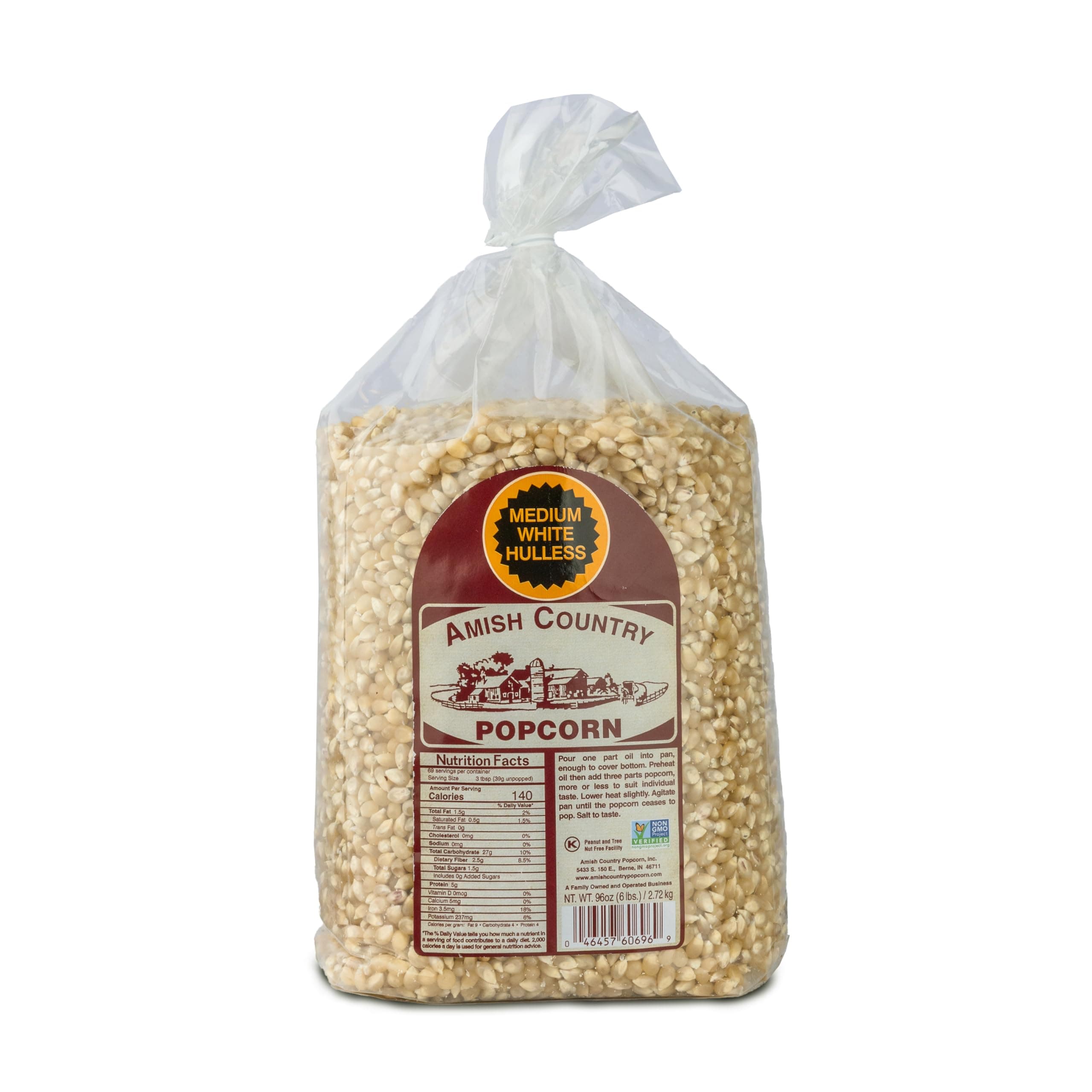 6 lb Bag | Medium White Popcorn Kernels | Old Fashioned, Non-GMO and Gluten Free (Medium White - 6 lb Bag)