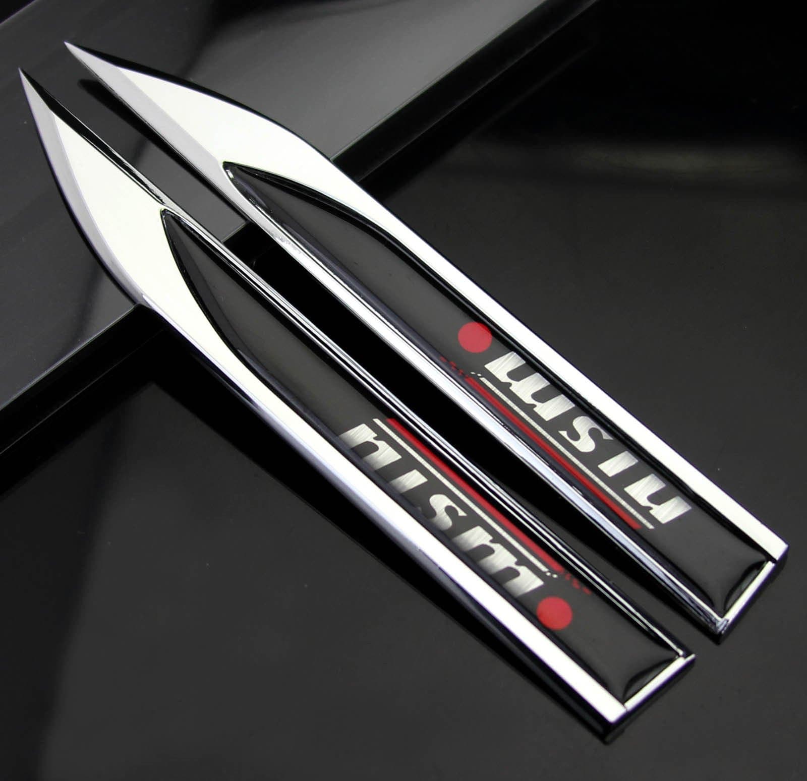 2pcs Auto car Dagger Fender Emblems Sticker Badge Decals fit for Black NISMO NEW