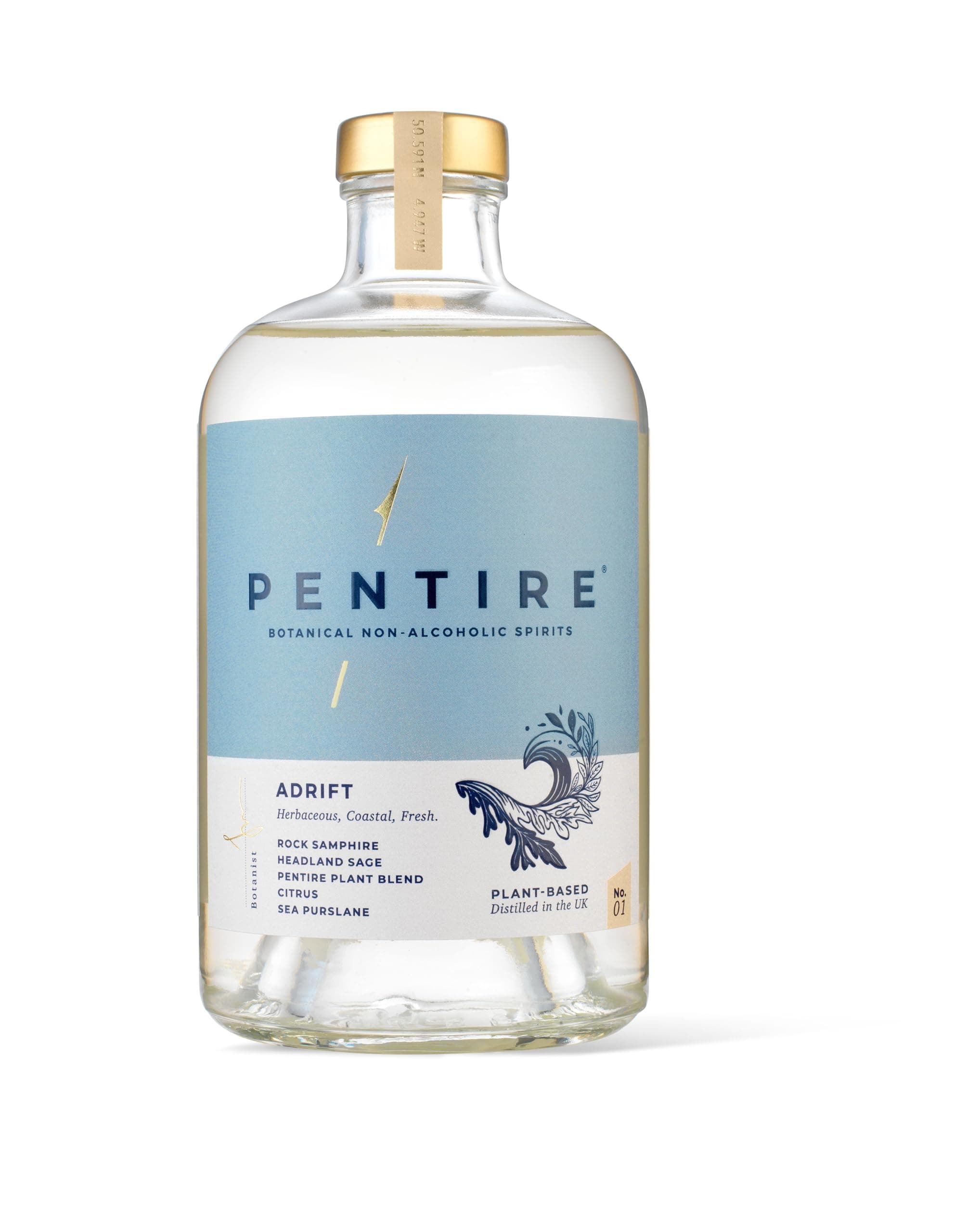 – Adrift 70cl - Botanical Alcohol Free Gin - Distilled from Native Cornish Plants - No Added Sugar - Vegan - No Artificial Flavours & Colourings - Non Alcoholic Gin Visit the Pentire Store