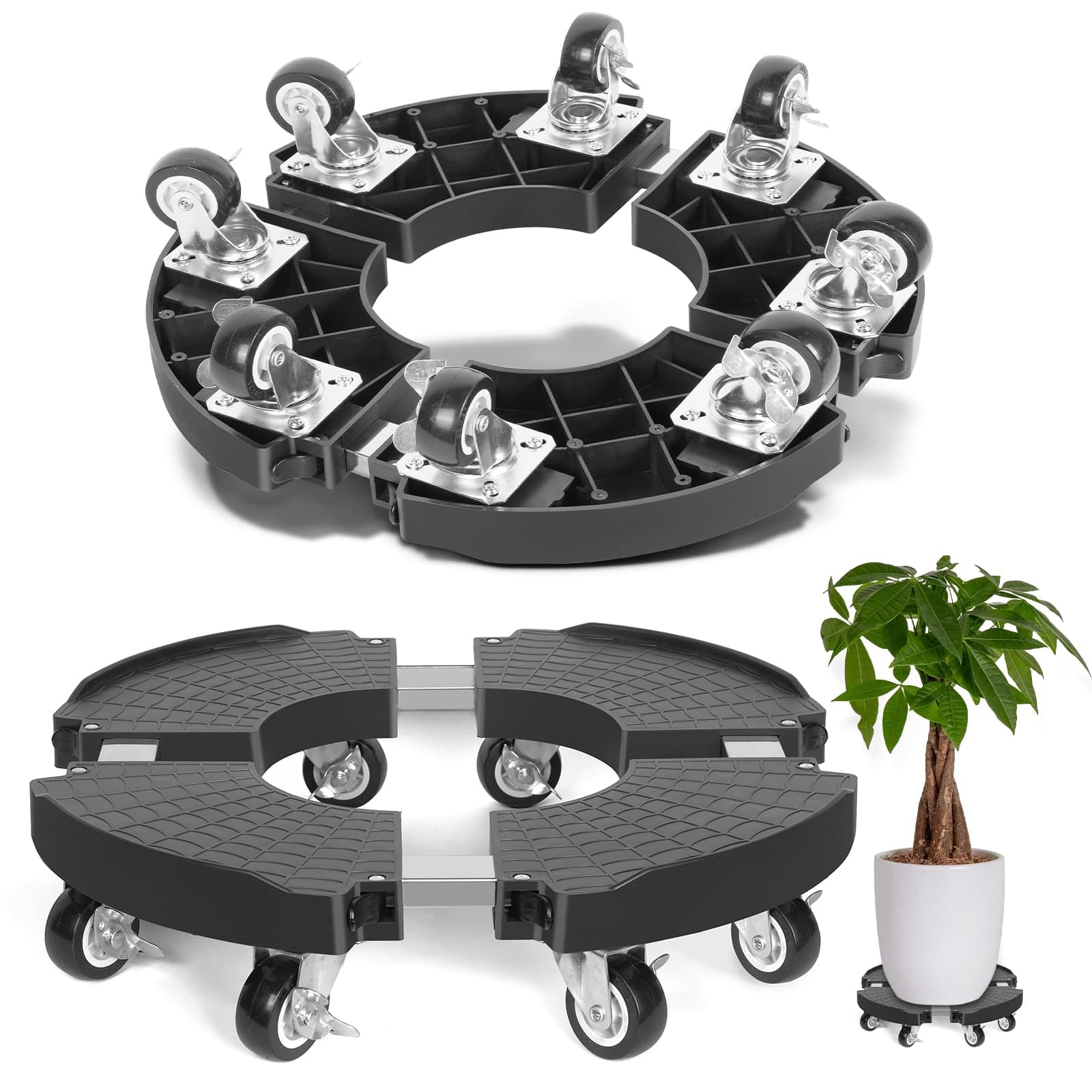 - Plant Caddy with Wheels Heavy Duty with 8 Lockable Casters, Rolling Plant Stand Adjustable for 8 inch-22 inch Outdoor Indoor Large Plant, Plant Dolly with Wheels Heavy Duty 500lbs Capacity