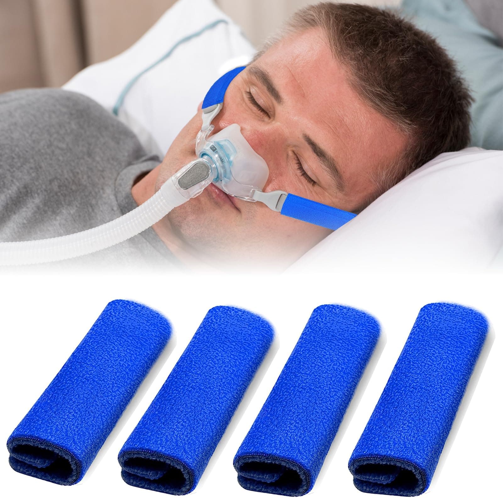 4 Pack CPAP Strap Covers Breathable CPAP Strap Cushions for Most CPAP Headgear Straps Can Reduce The Tracks On The Face Made of Soft Fabric CPAP Face Pads