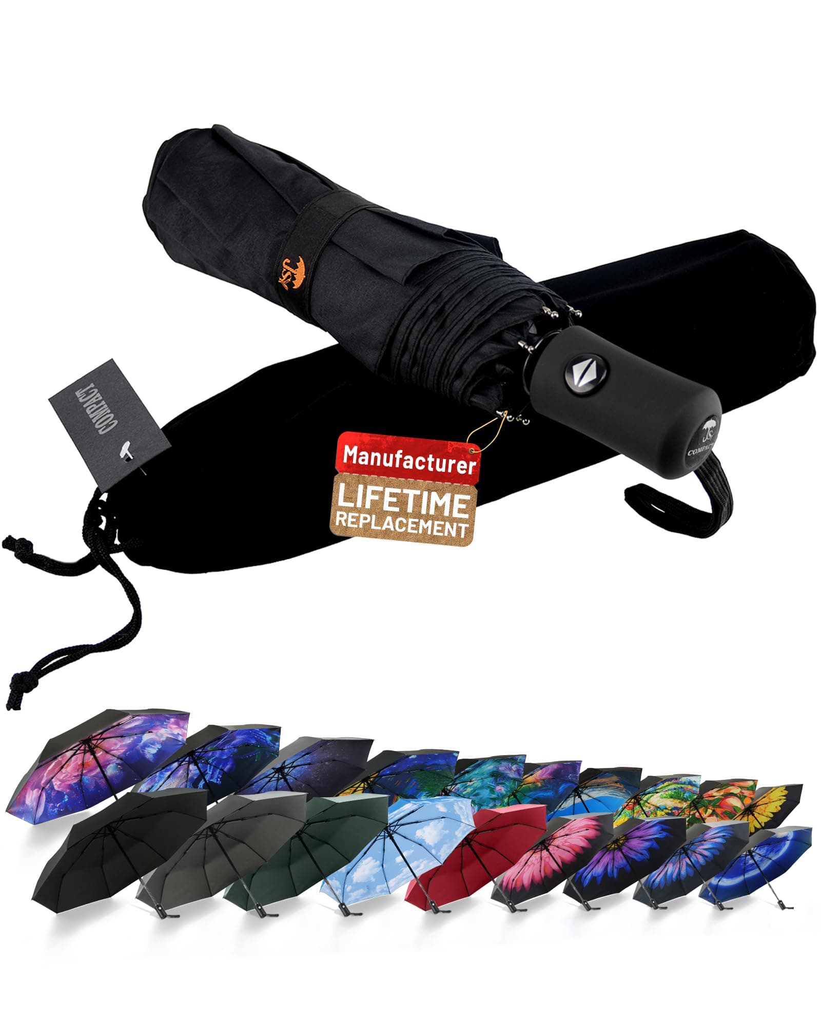 Travel Umbrella Windproof Automatic Umbrellas Small Compact UV Sun Protection Factory Outlet Umbrella