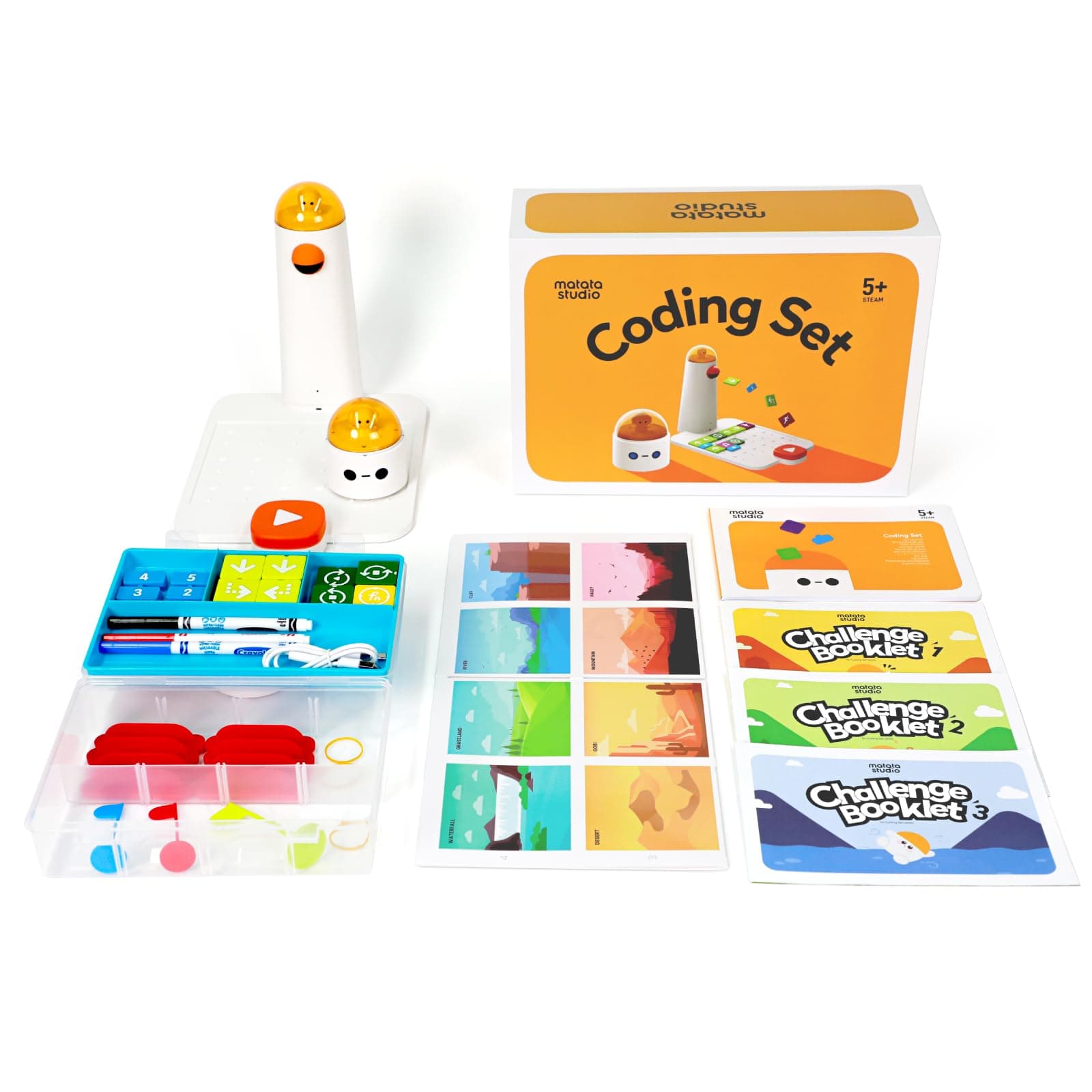 Matatalab Coding Robot Set for Kids Ages 4+, STEM Educational Toy, Early Programming for Kids, Learn to Code Robot for Homeschool & Classroom Ages 4-10