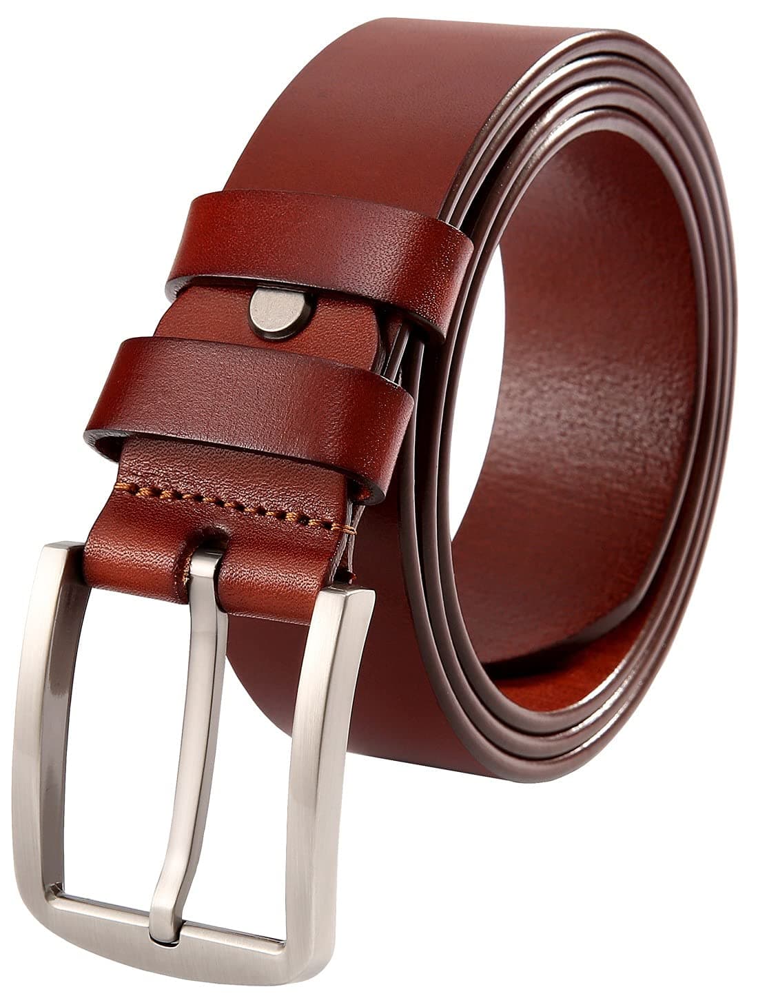 Men's Leather Belt 100% Full Grain Solid Genuine Leather Belt 1.5" Width - NO FILLERS