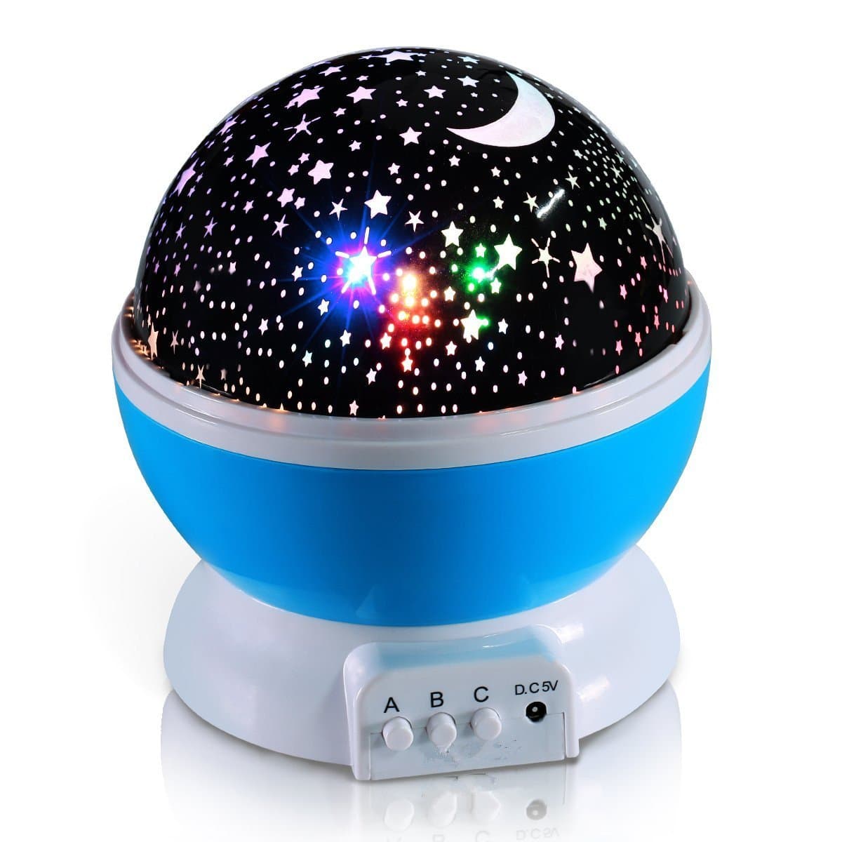 Galaxy Night Light Lamp, 4 LED Bead 360 Degree Romantic Room Rotating Cosmos Star Moon Sky Projector, Kid Bedroom Lamp, Christmas Gifts