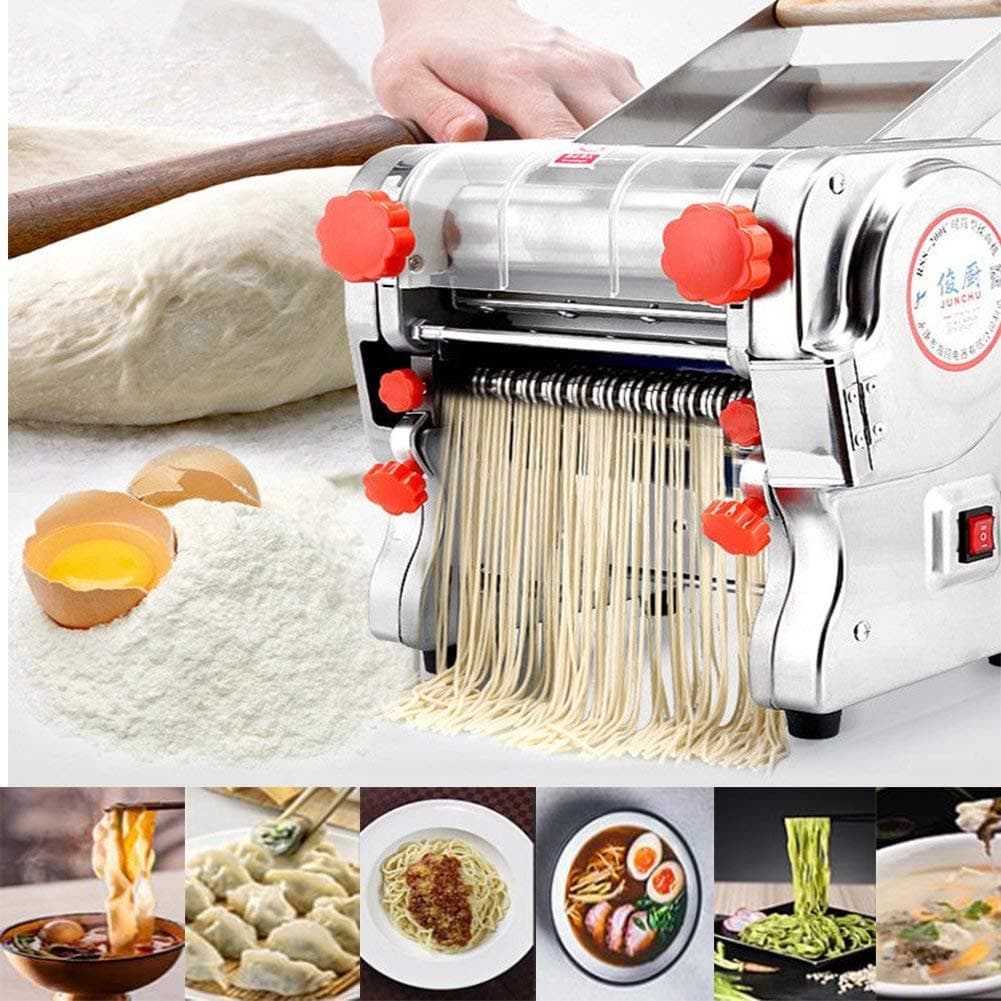 Hengwei 750W Automatic Electric Pasta Machine Maker Press Noodles Machine Producing 110V (Noodle Width 18CM,Knife Length 180cm,Noodle Width 3mm / 9mm)