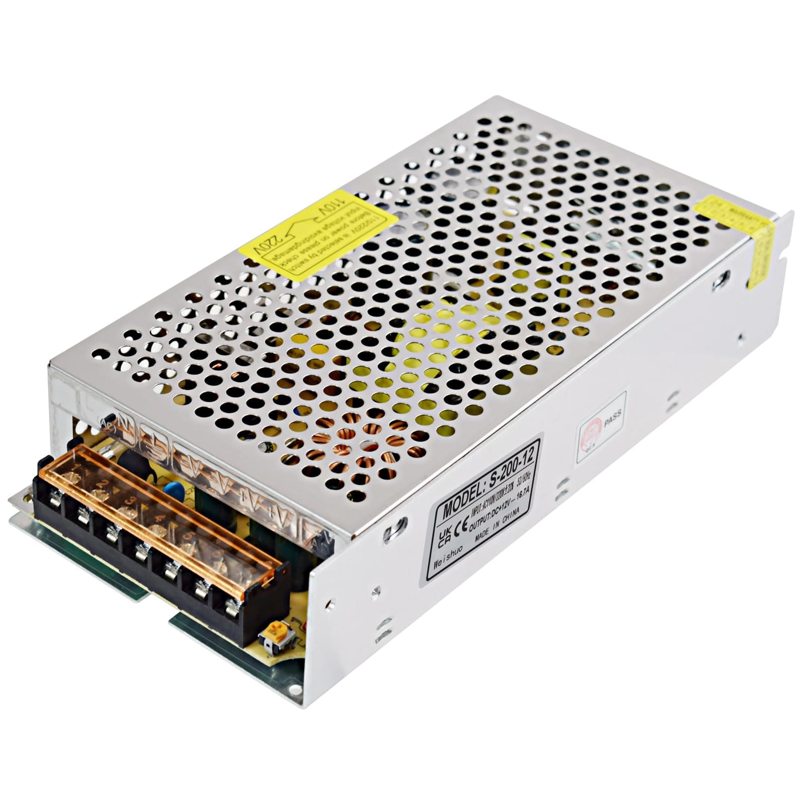 Switching Power Supply 12V 16.7A 200W Universal Regulated Transformer Converter for LED Strip Lights