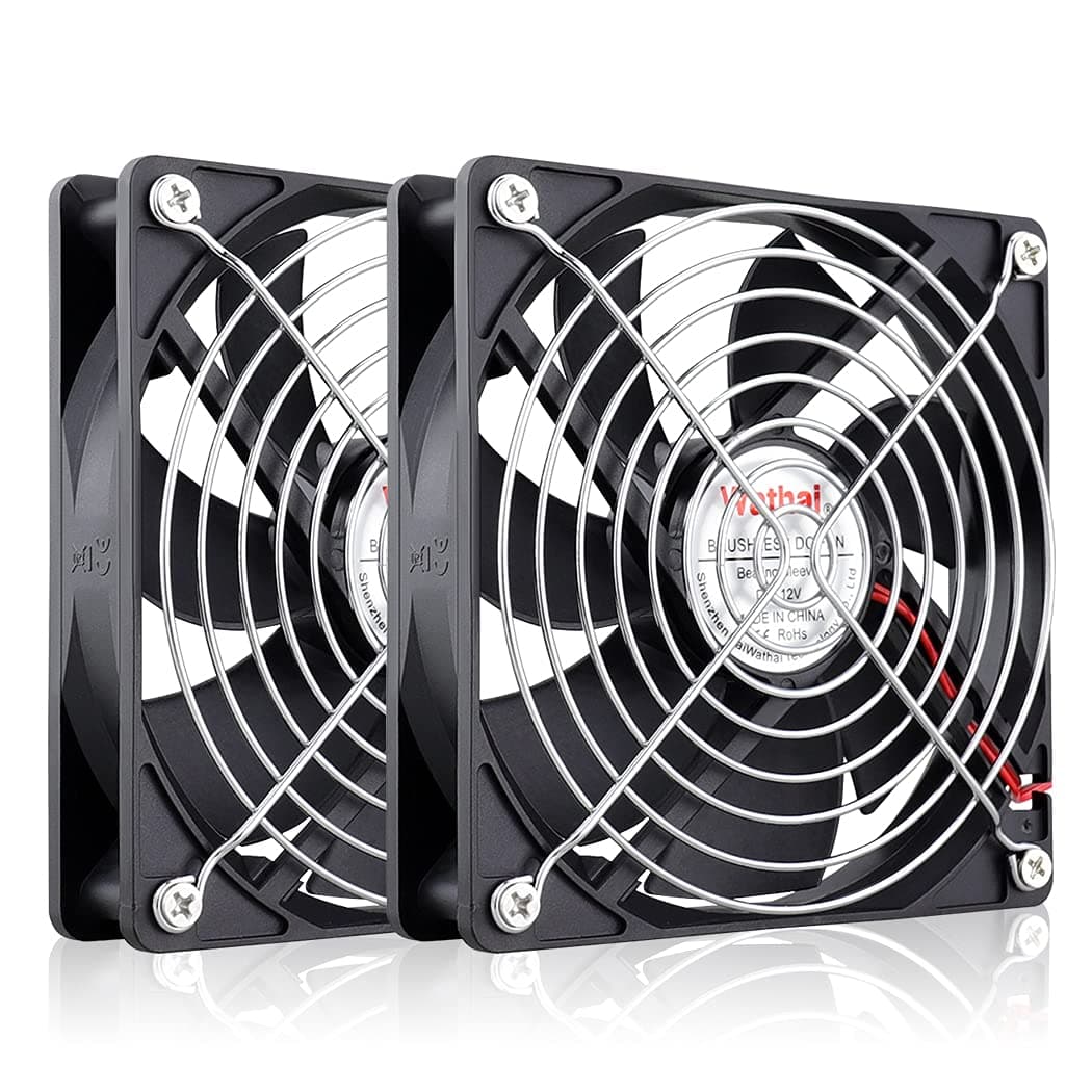 120mm x 25mm 12V Computer Case Cooling Fan 12 Volt 2Pin High Performance DC Fan 2 Pack