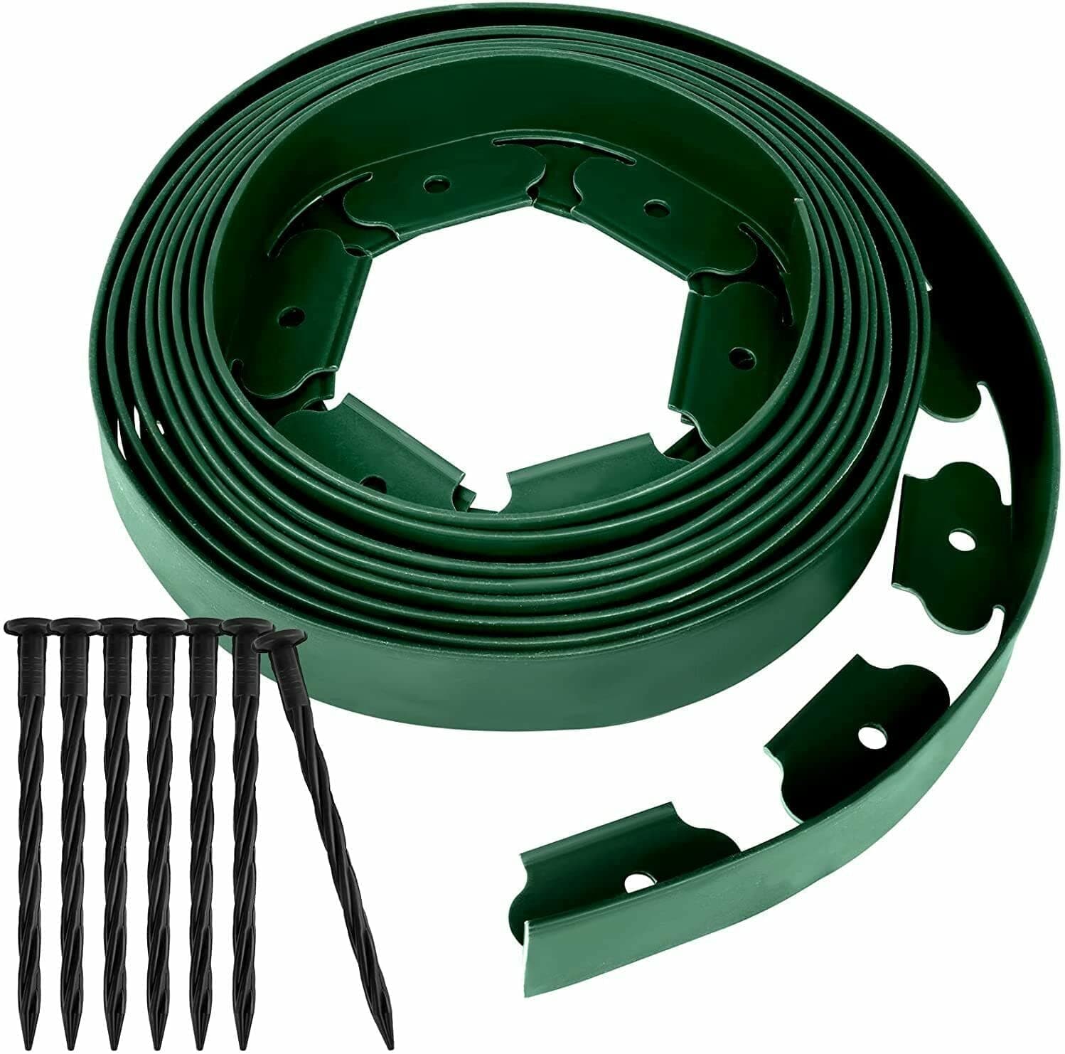 Home Beauty 10M. Garden Edging System Border Roll (Plastic Landscape Edging) for Landscape Designing e.g. Lawn & Garden Edging, Flower Beds Border and Walkway Fences (Green)