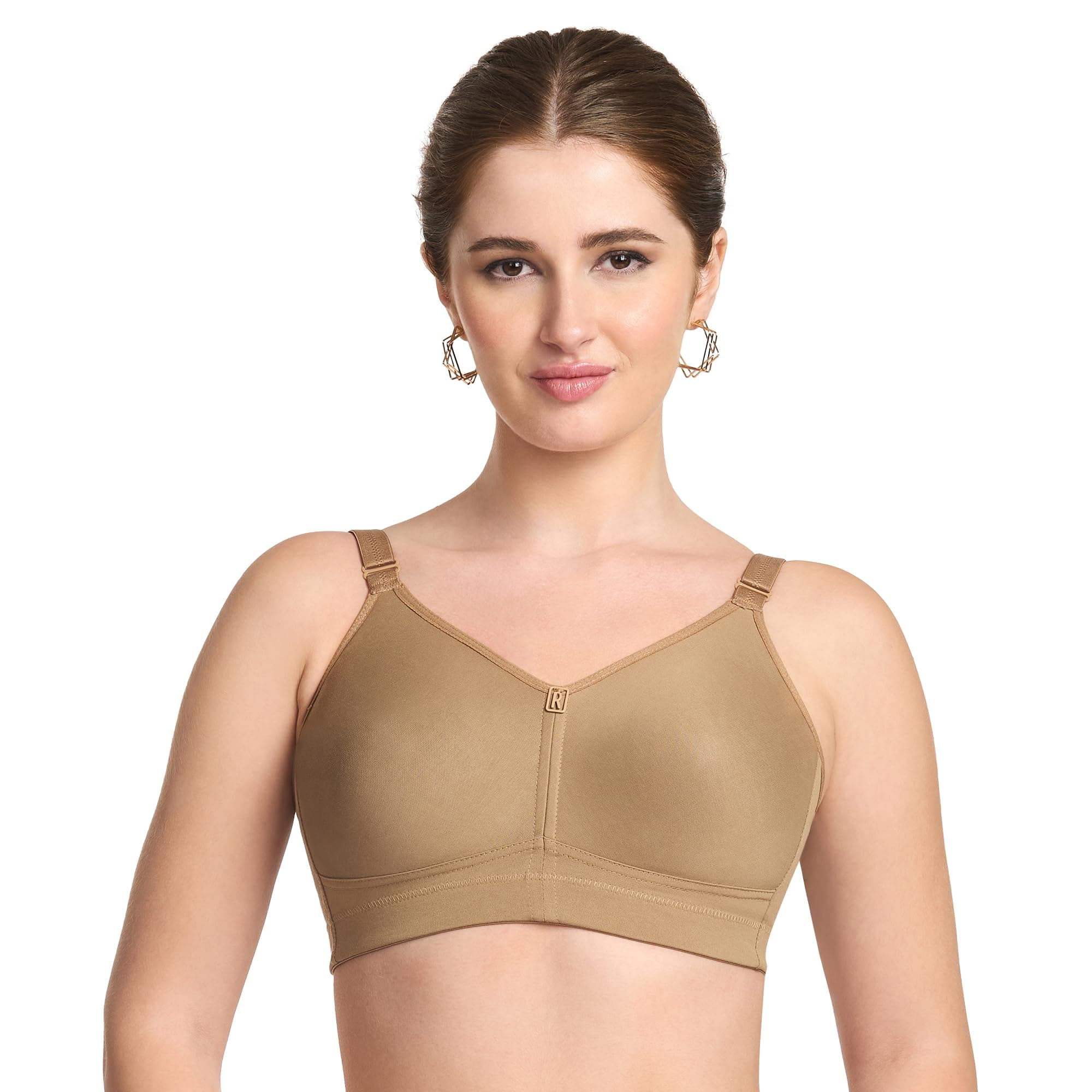 - Riza T-FIT Women's Non-Padded,Non-Wired,Full Coverage,Seamless 100% Cotton Feel Fabric Bra Available in Multicolor