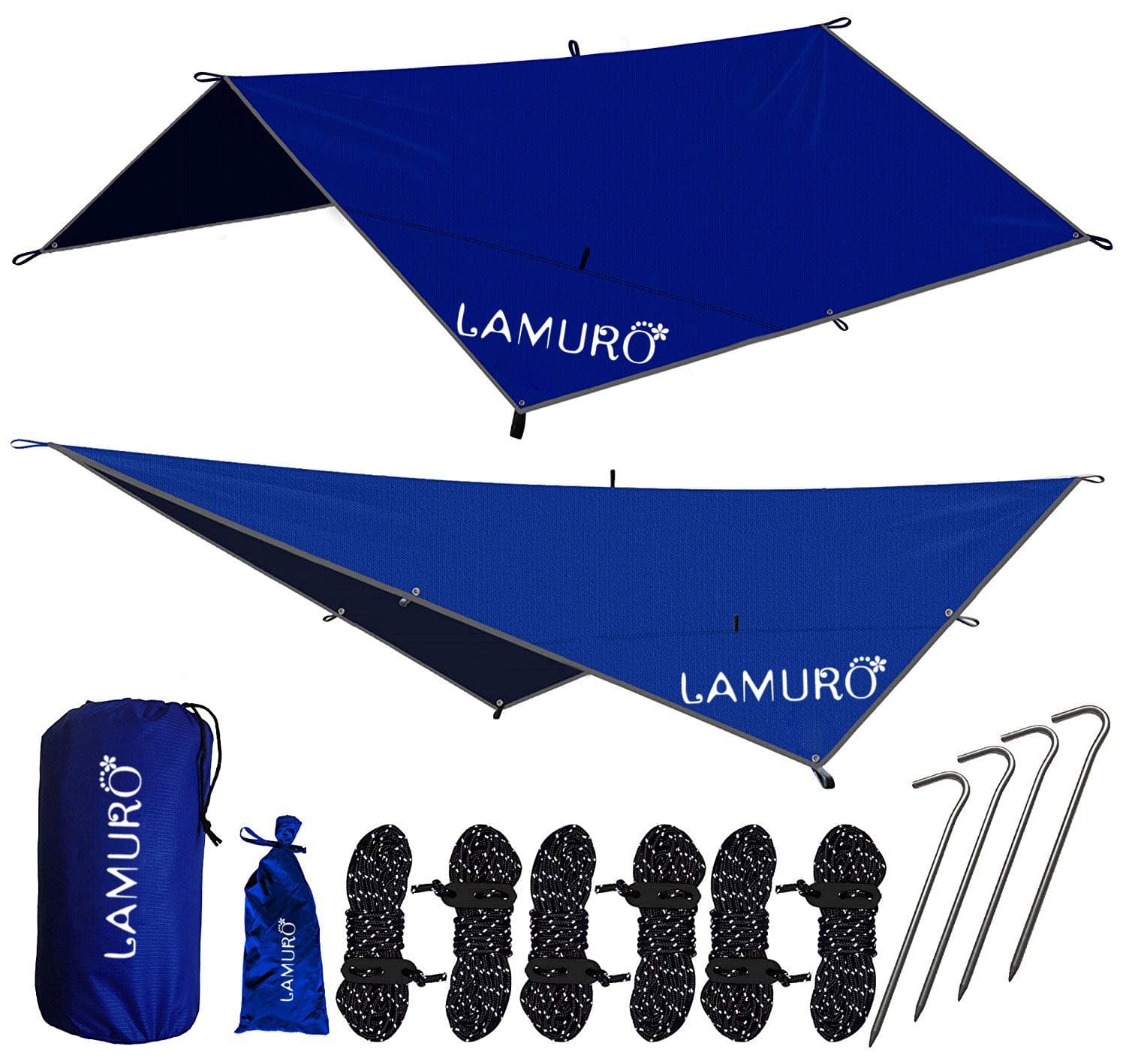 Hammock Waterproof Nylon Rain Fly 3m x 3m | Quality Ripstop Nylon Hammock Cover or Tent Tarp | All Weather Outdoor Survival Shelter | Hiking and Camping Gear